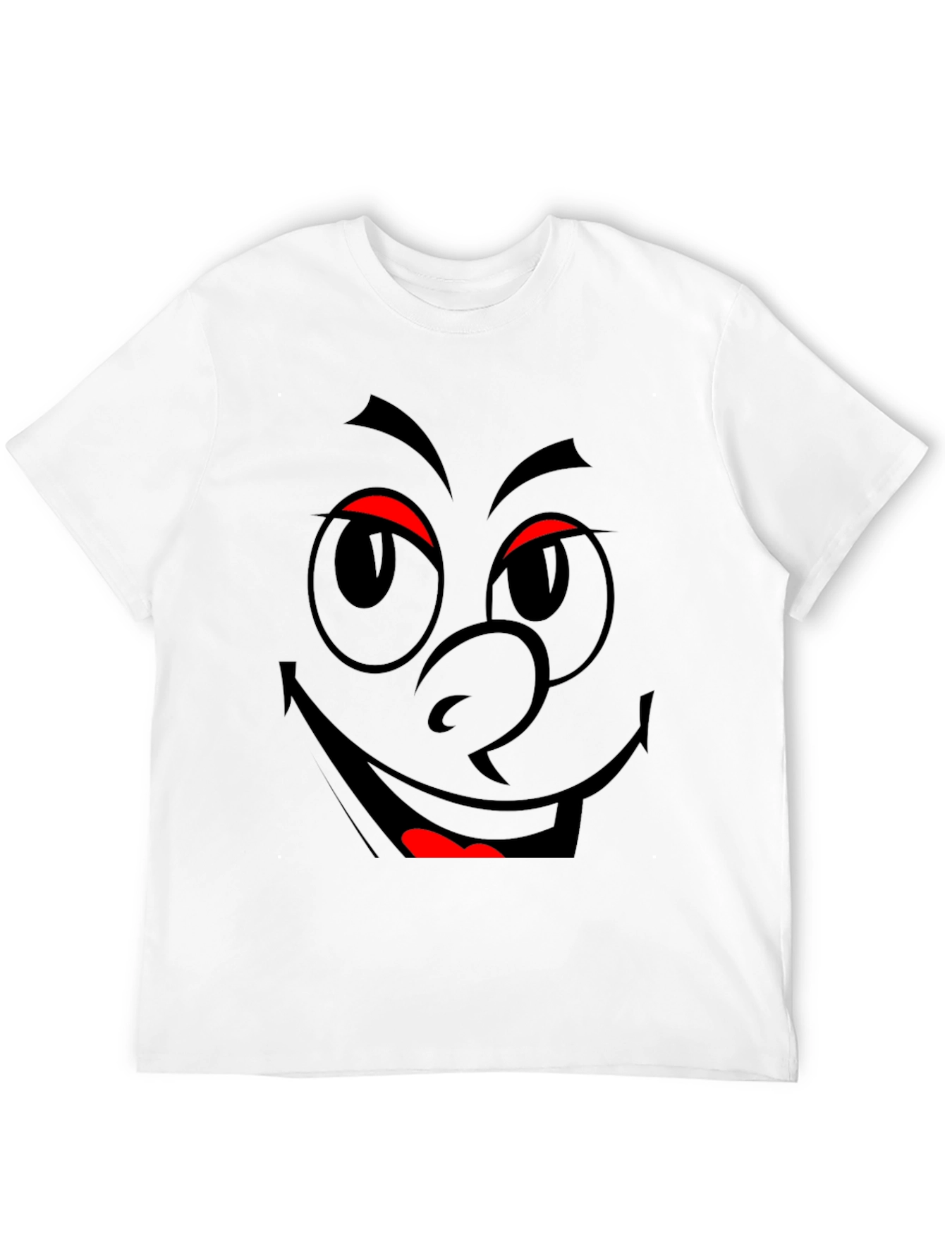 Smiley Face Graphic Tee - Black