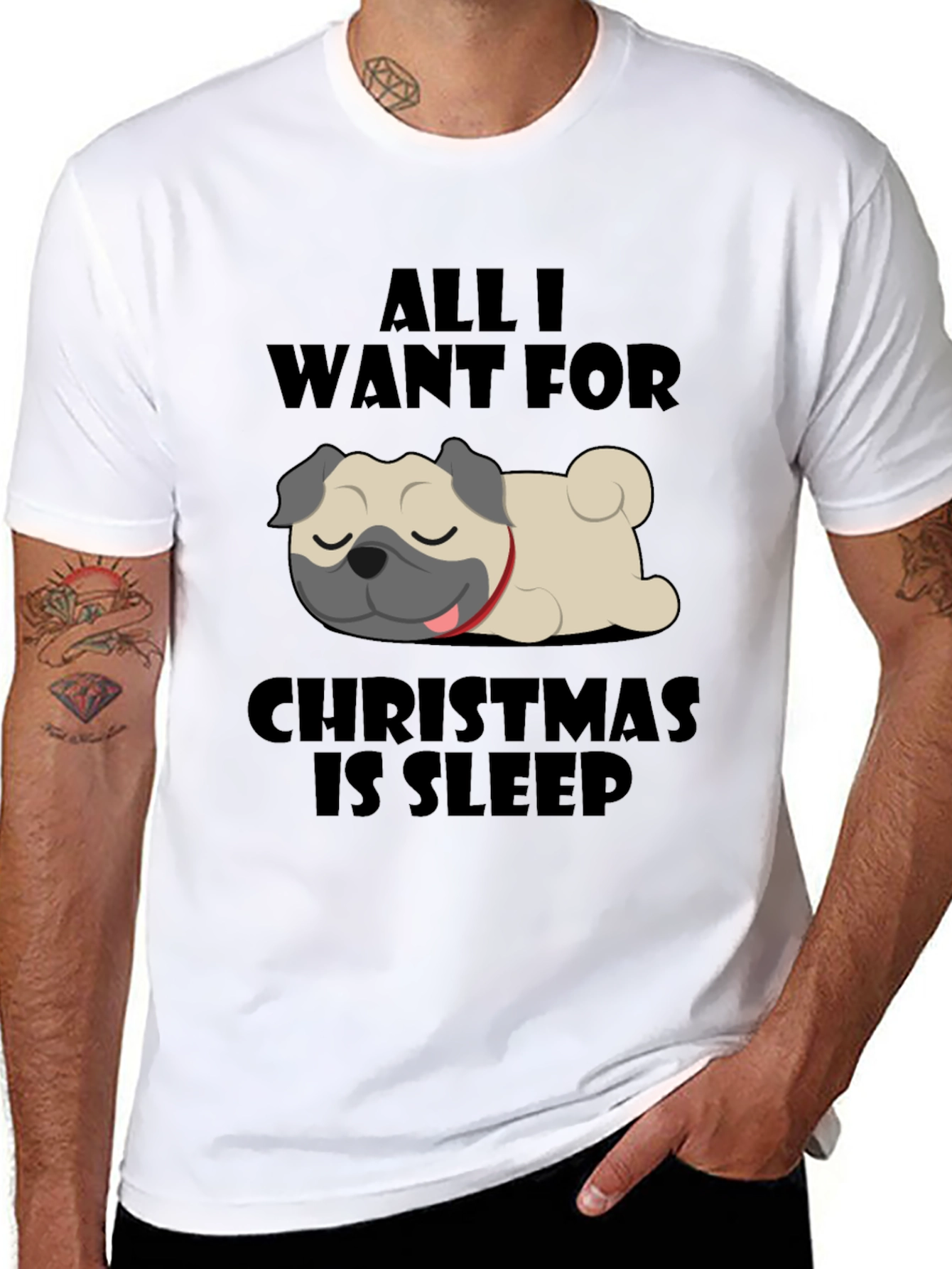 All I Want For Christmas Is Sleep Pug T-Shirt