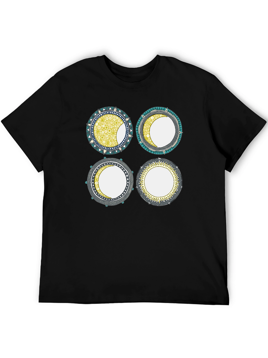 Unique Moon Phase Graphic Print Tee