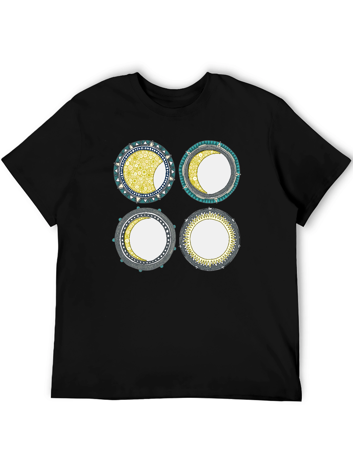 Unique Moon Phase Graphic Print Tee