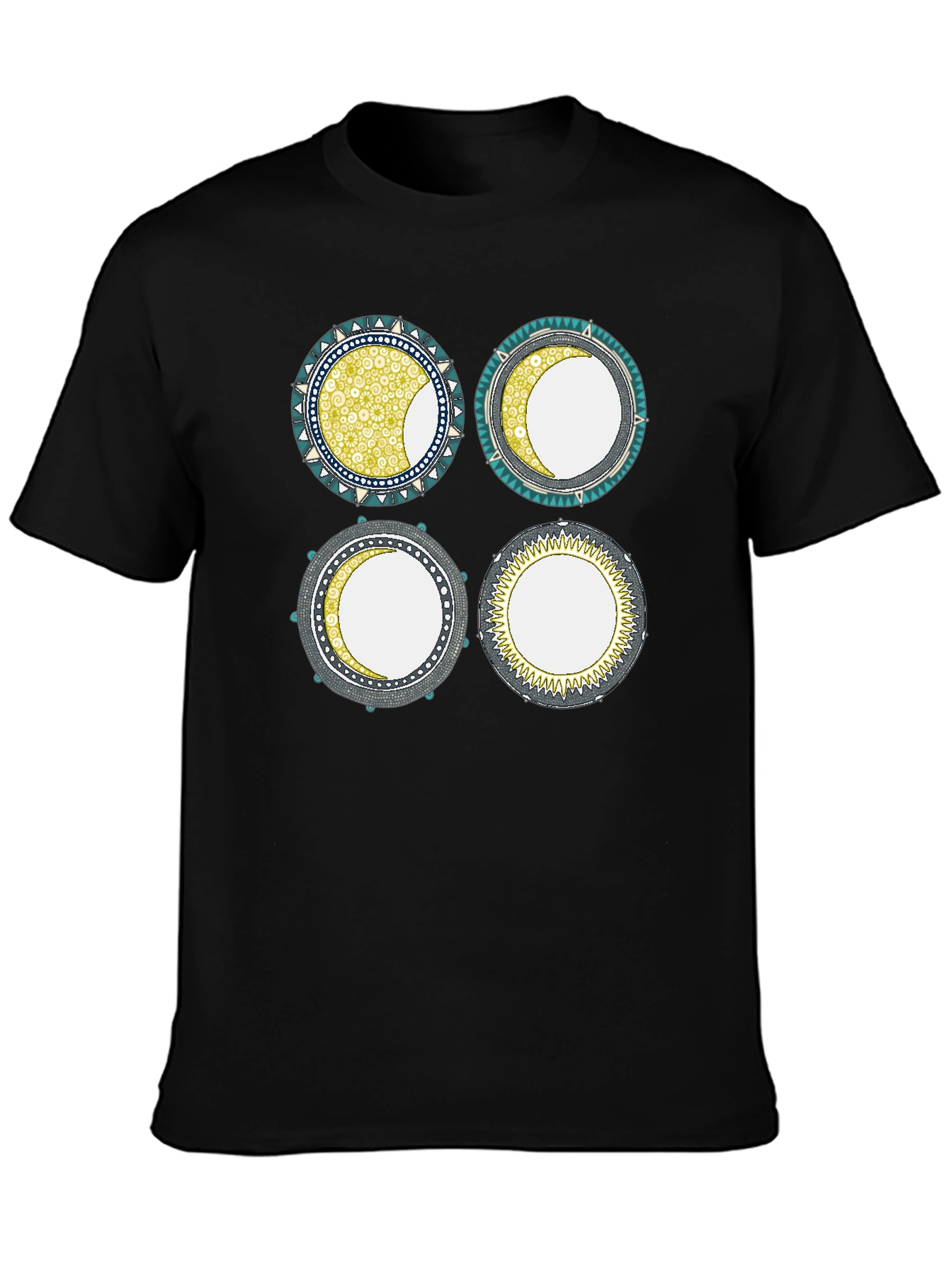 Unique Moon Phase Graphic Print Tee