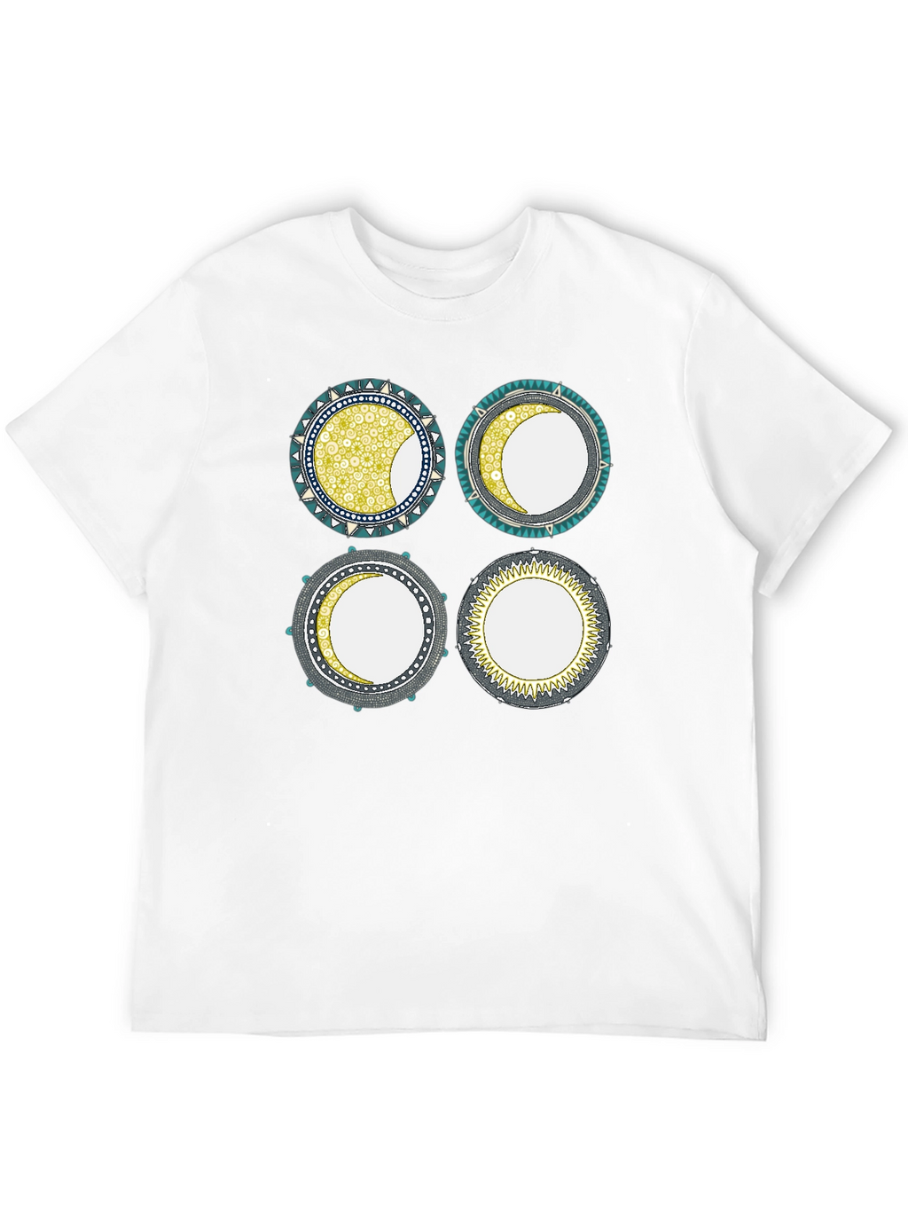 Unique Moon Phase Graphic Print Tee