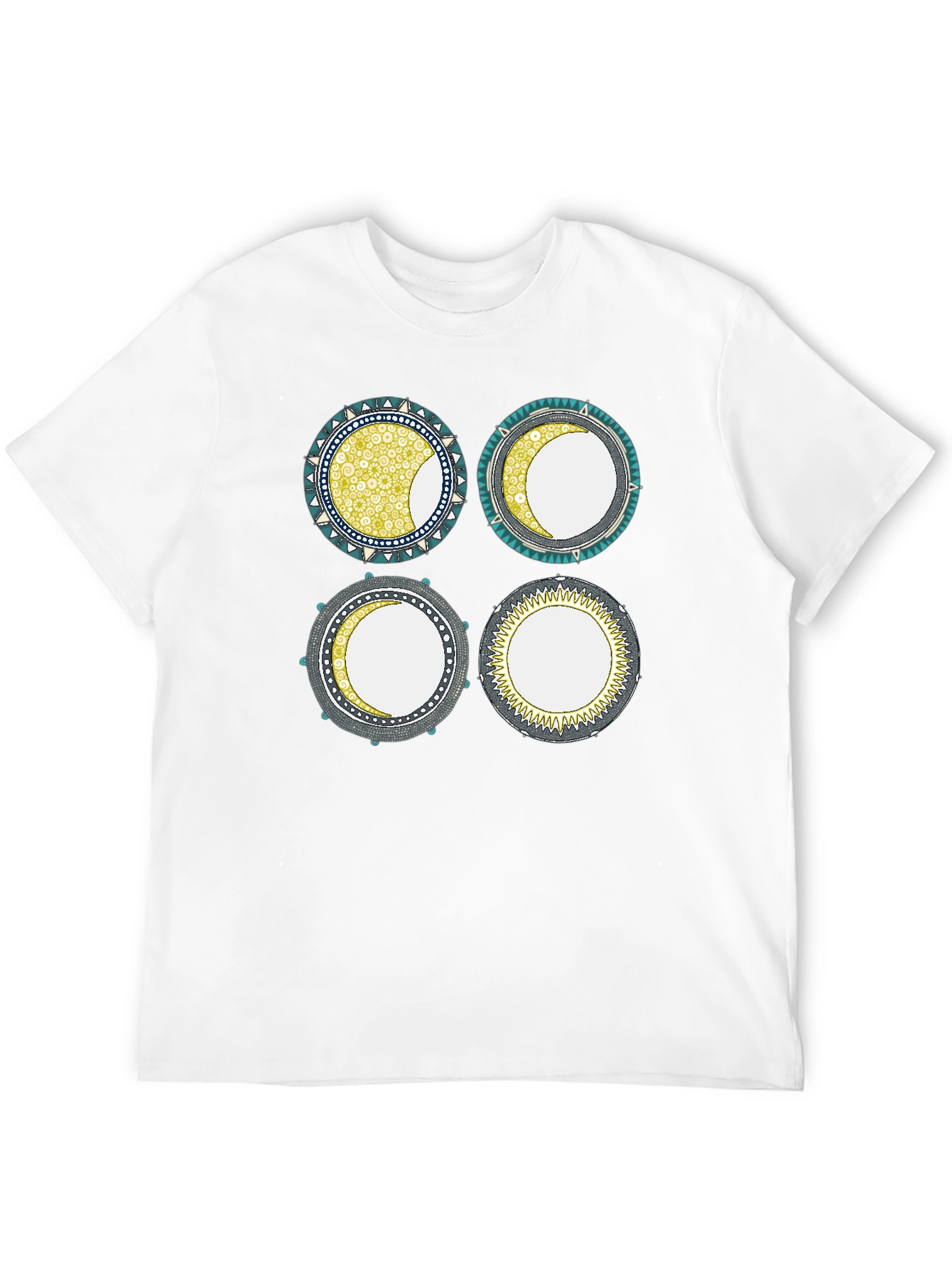 Unique Moon Phase Graphic Print Tee