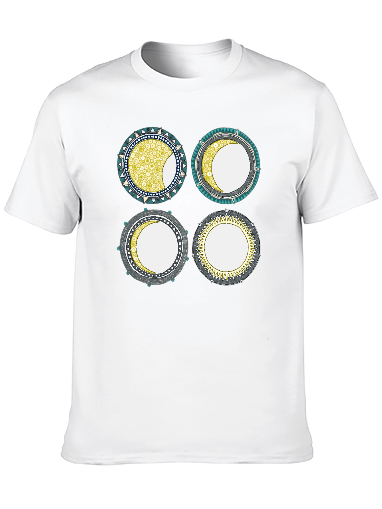 Unique Moon Phase Graphic Print Tee