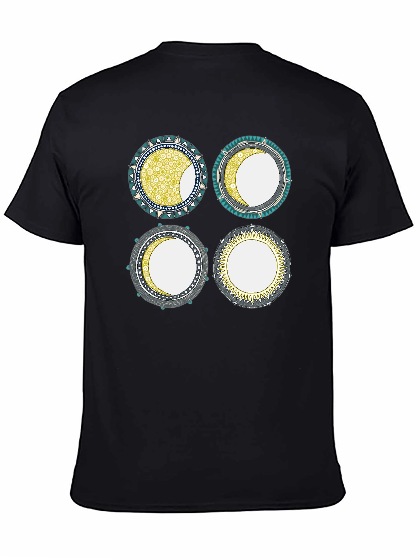 Unique Moon Phase Graphic Print Tee
