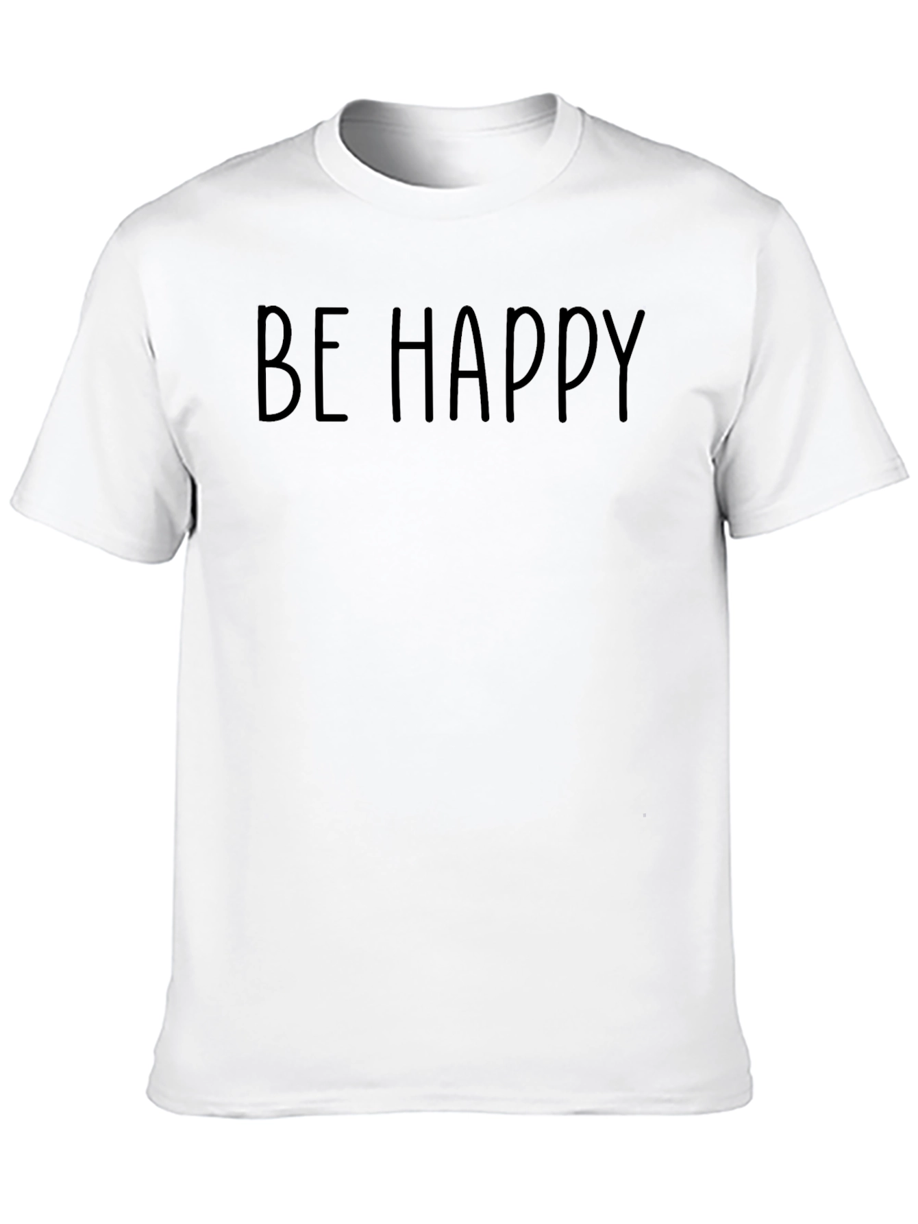 Be Happy Black Graphic Tee - Casual Comfort