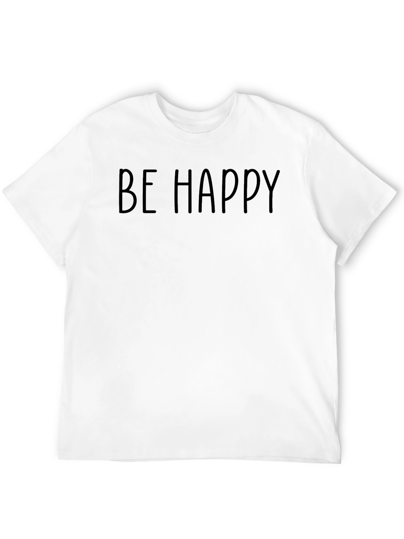 Be Happy Black Graphic Tee - Casual Comfort