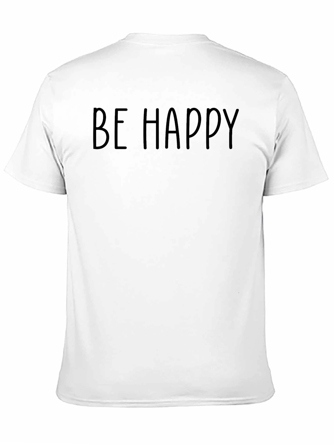 Be Happy Black Graphic Tee - Casual Comfort
