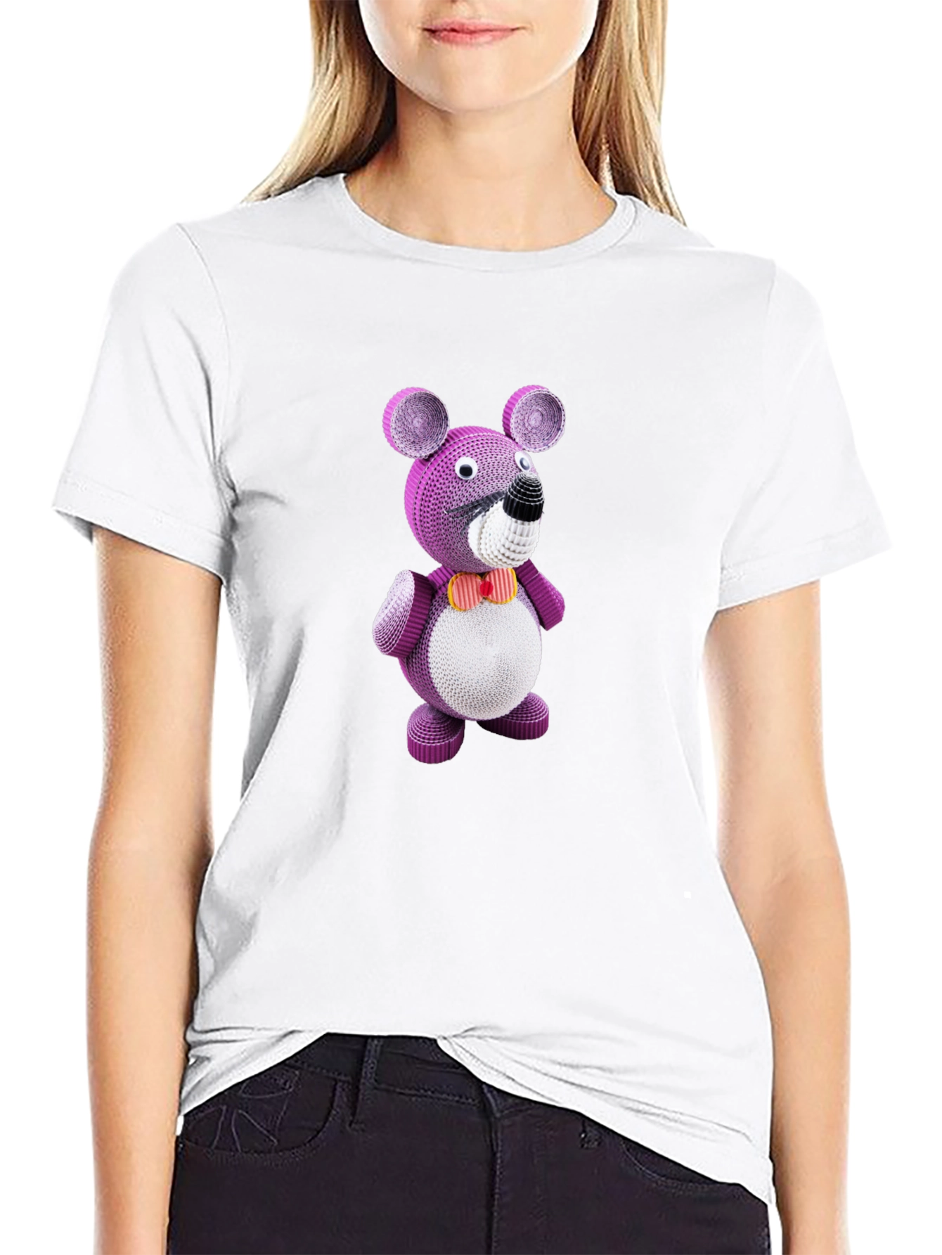 Whimsical Plush Bear Graphic Tee - Quirky Design