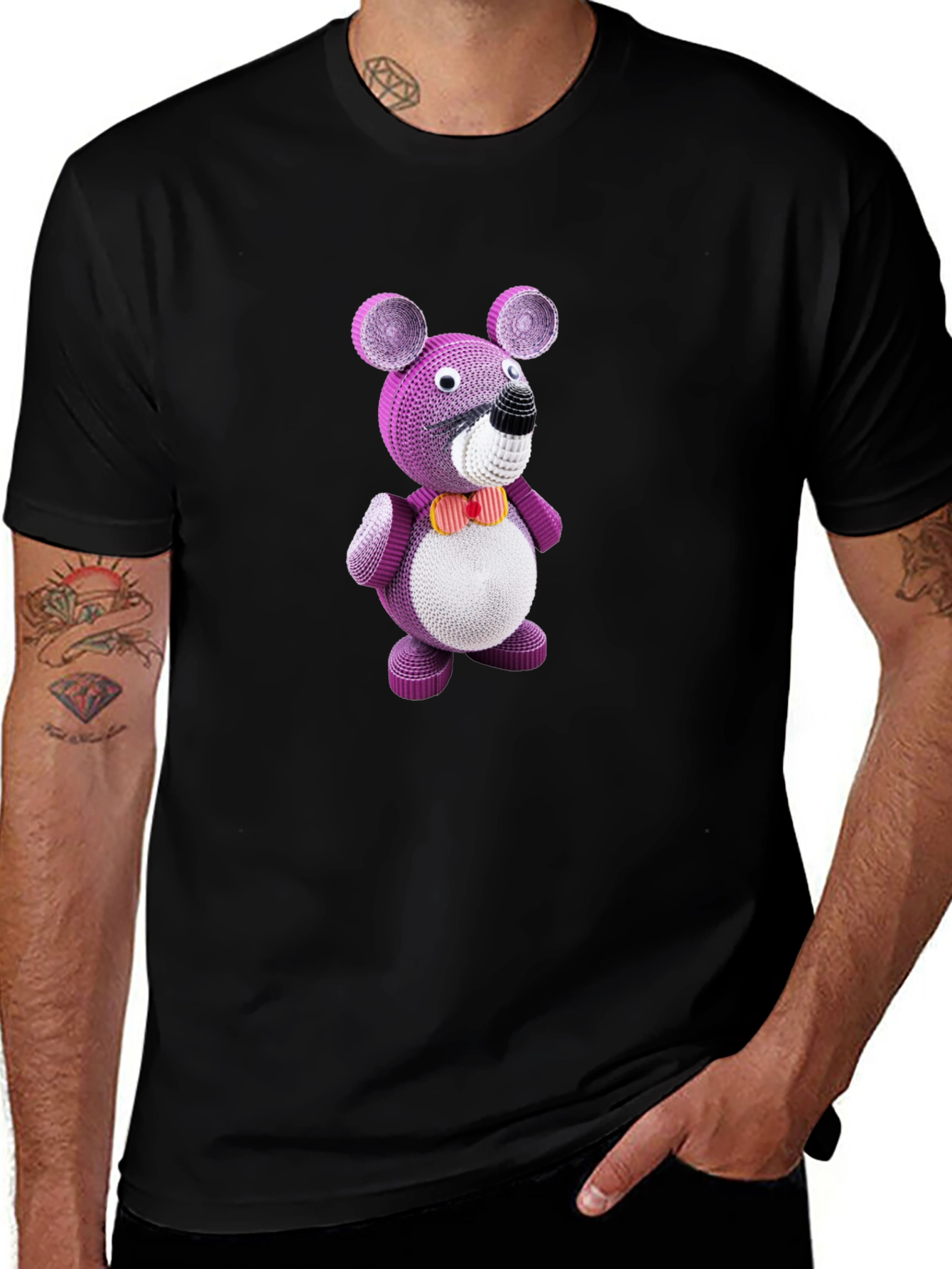 Whimsical Plush Bear Graphic Tee - Quirky Design