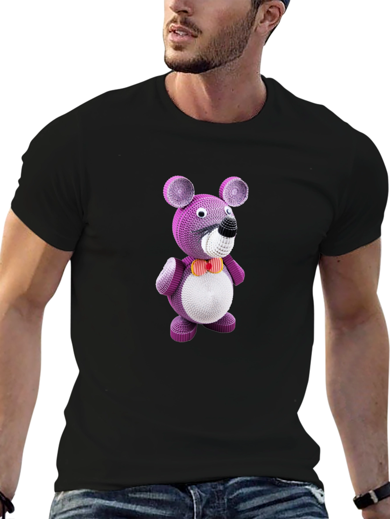 Whimsical Plush Bear Graphic Tee - Quirky Design