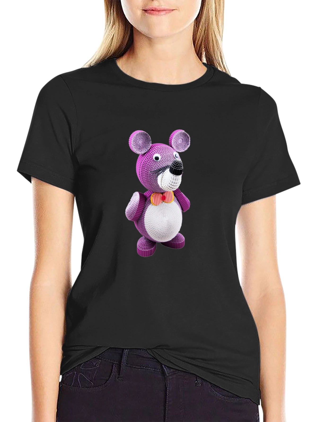 Whimsical Plush Bear Graphic Tee - Quirky Design