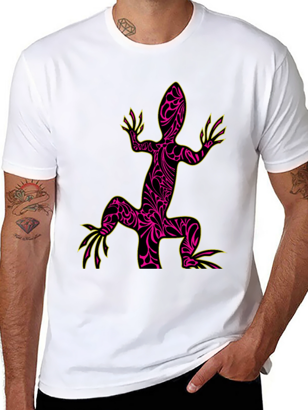 Cool Lizard Graphic Black T-Shirt