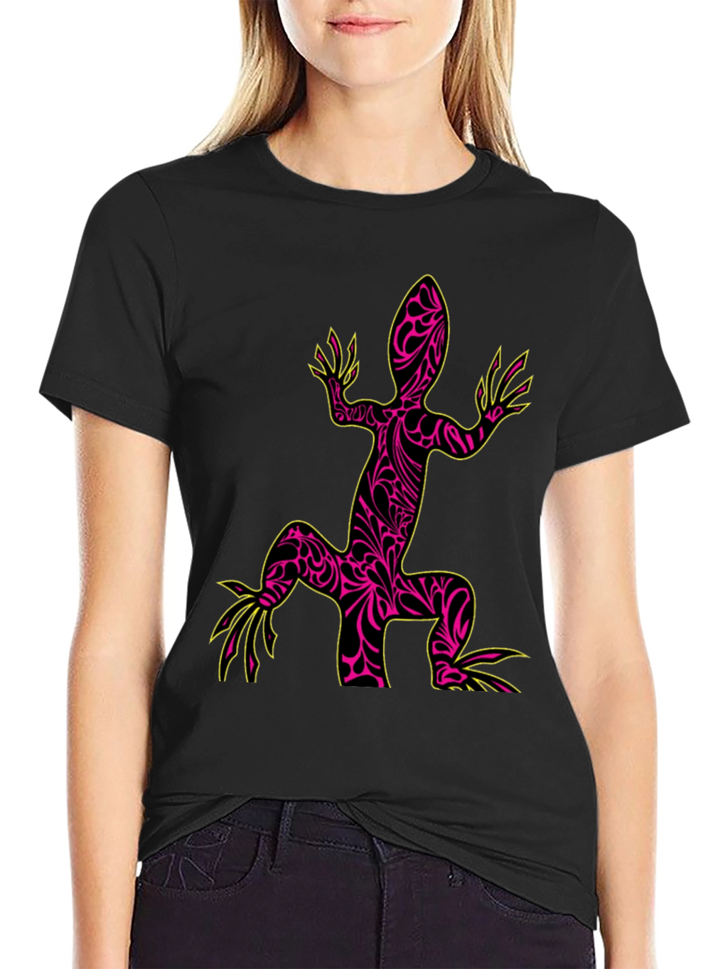 Cool Lizard Graphic Black T-Shirt