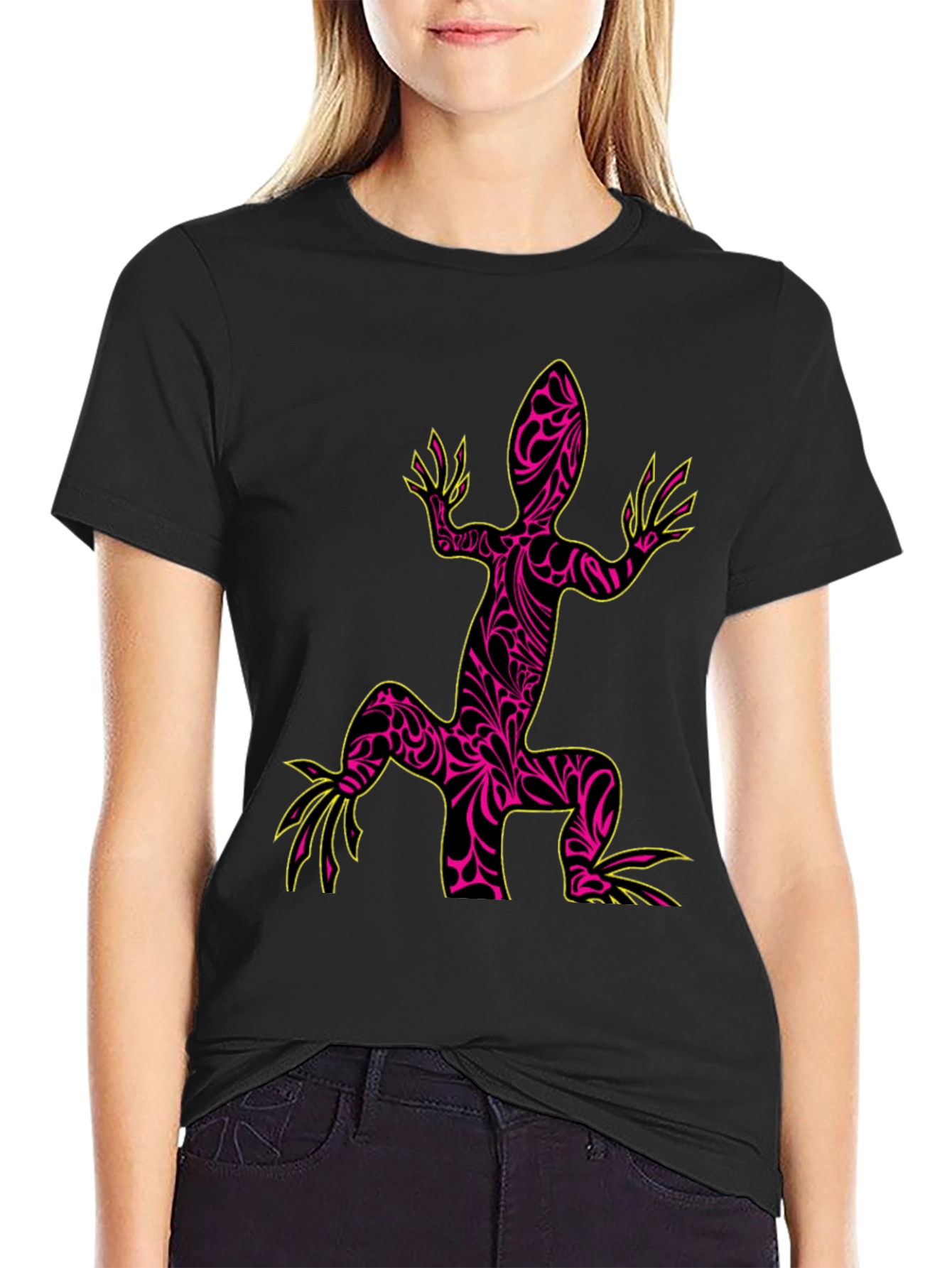 Cool Lizard Graphic Black T-Shirt