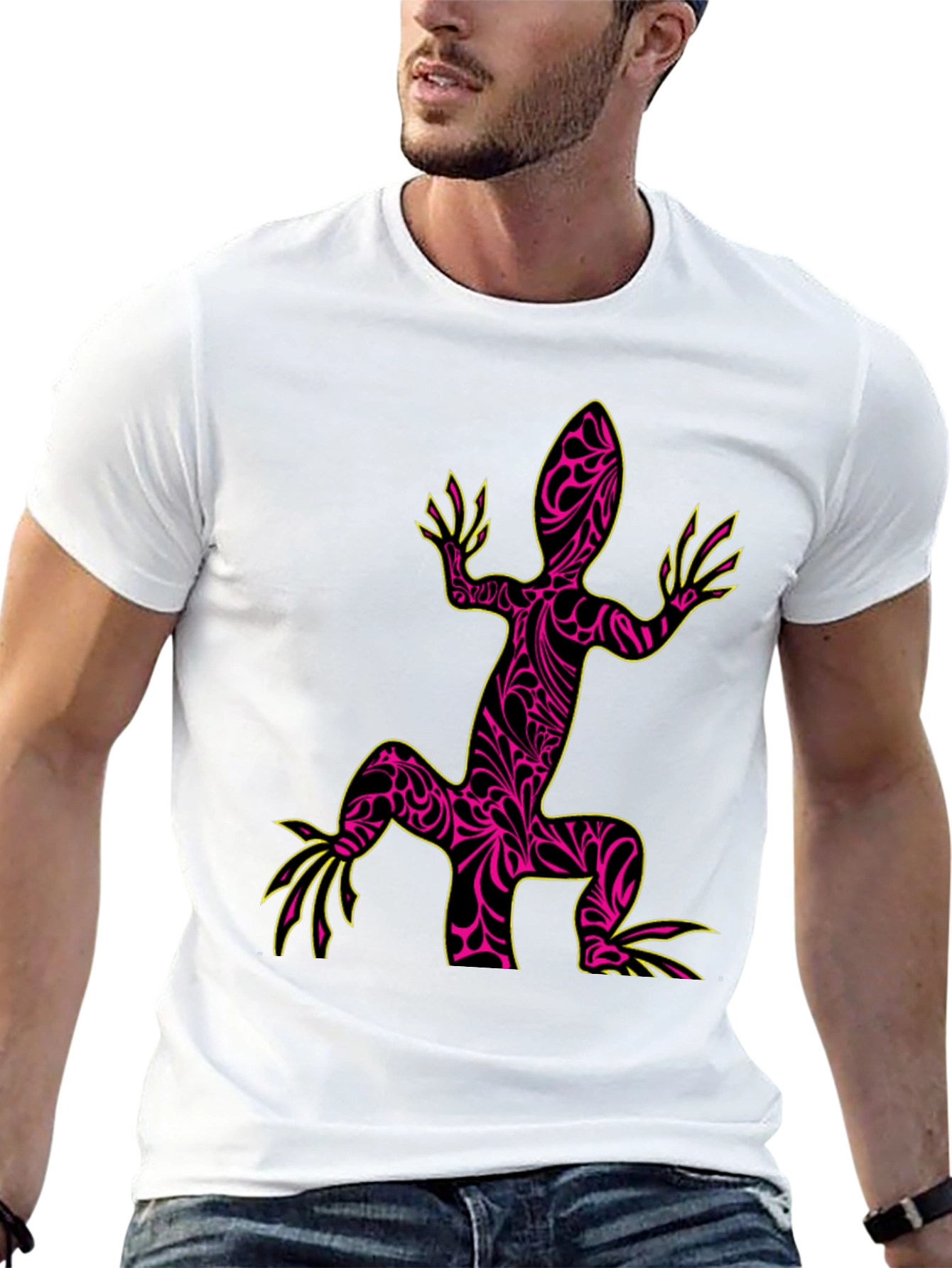 Cool Lizard Graphic Black T-Shirt
