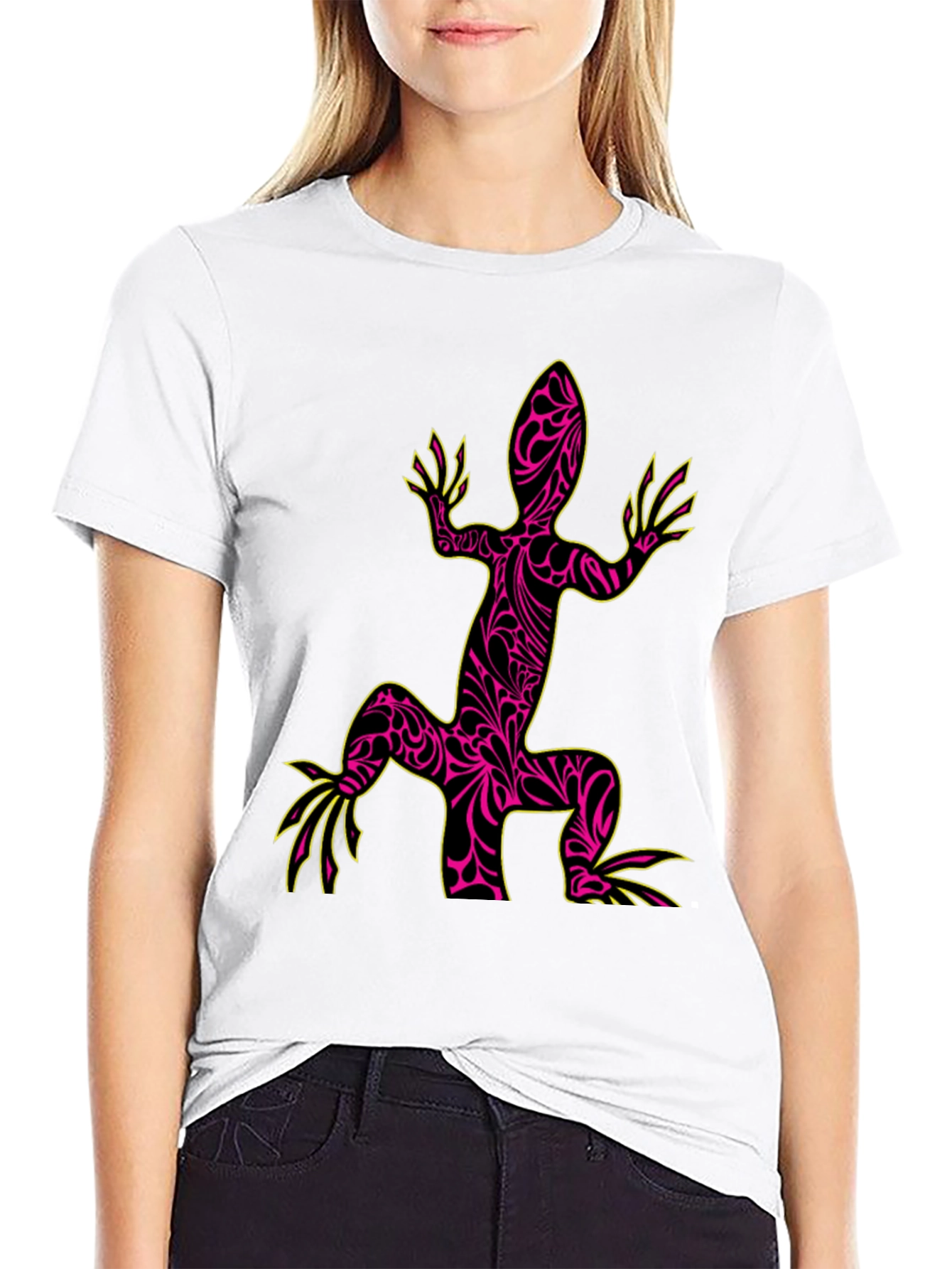 Cool Lizard Graphic Black T-Shirt