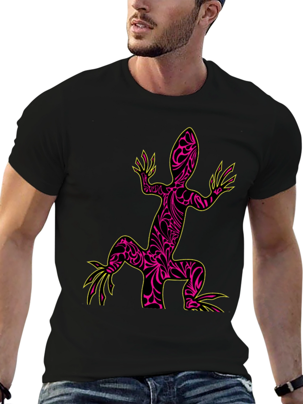 Cool Lizard Graphic Black T-Shirt