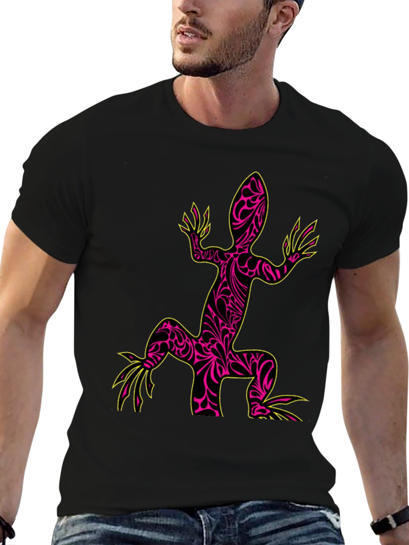 Cool Lizard Graphic Black T-Shirt