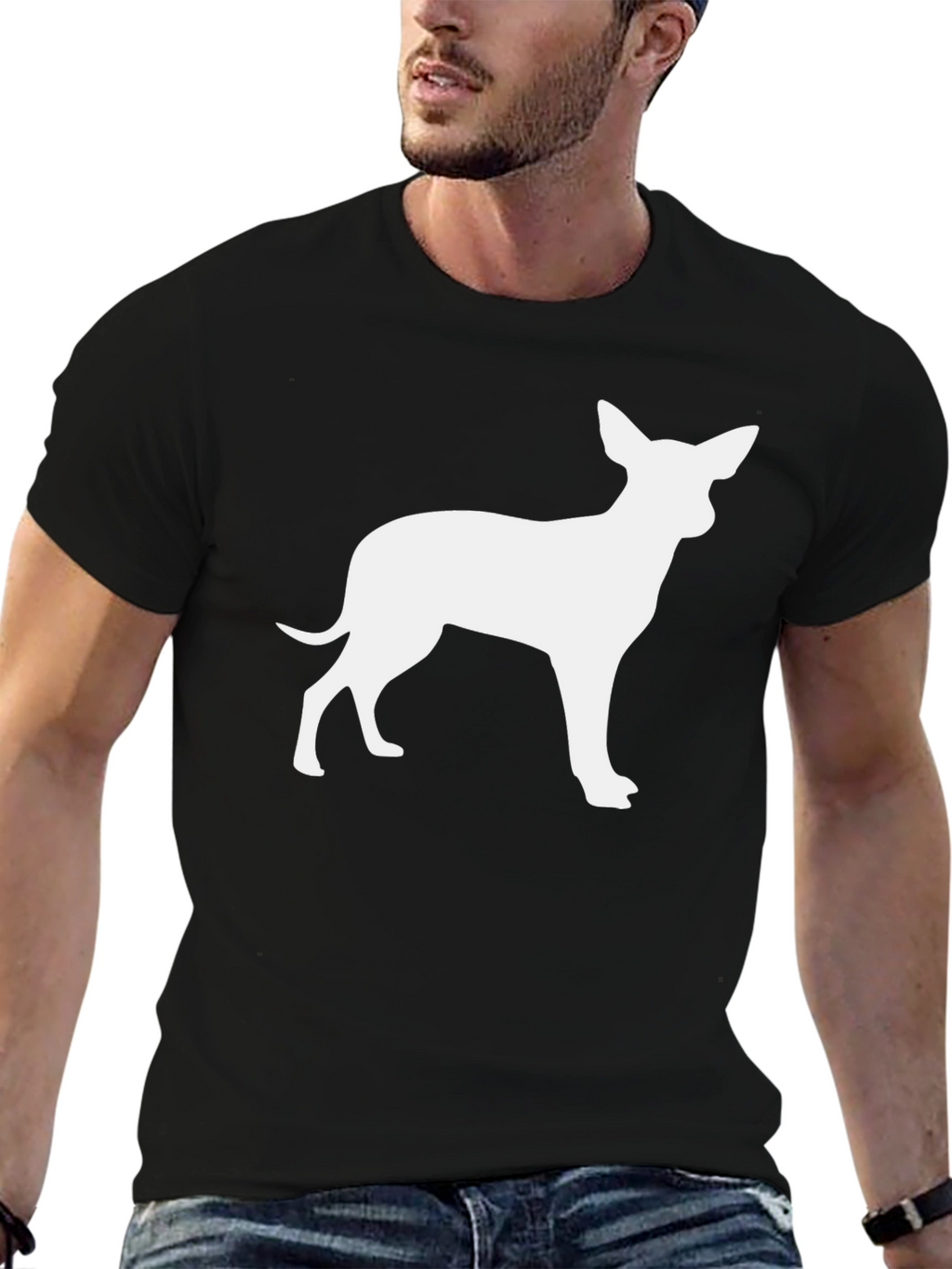 Chihuahua Silhouette Black T-Shirt