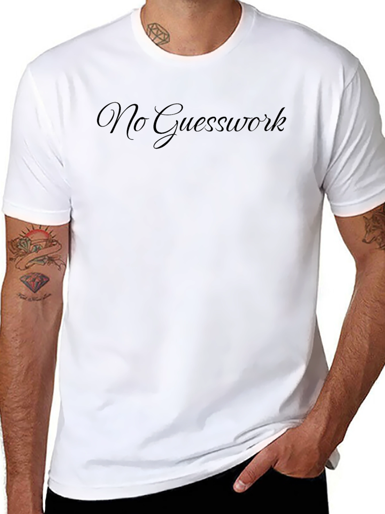 No Guesswork Black Graphic Tee - Casual Style