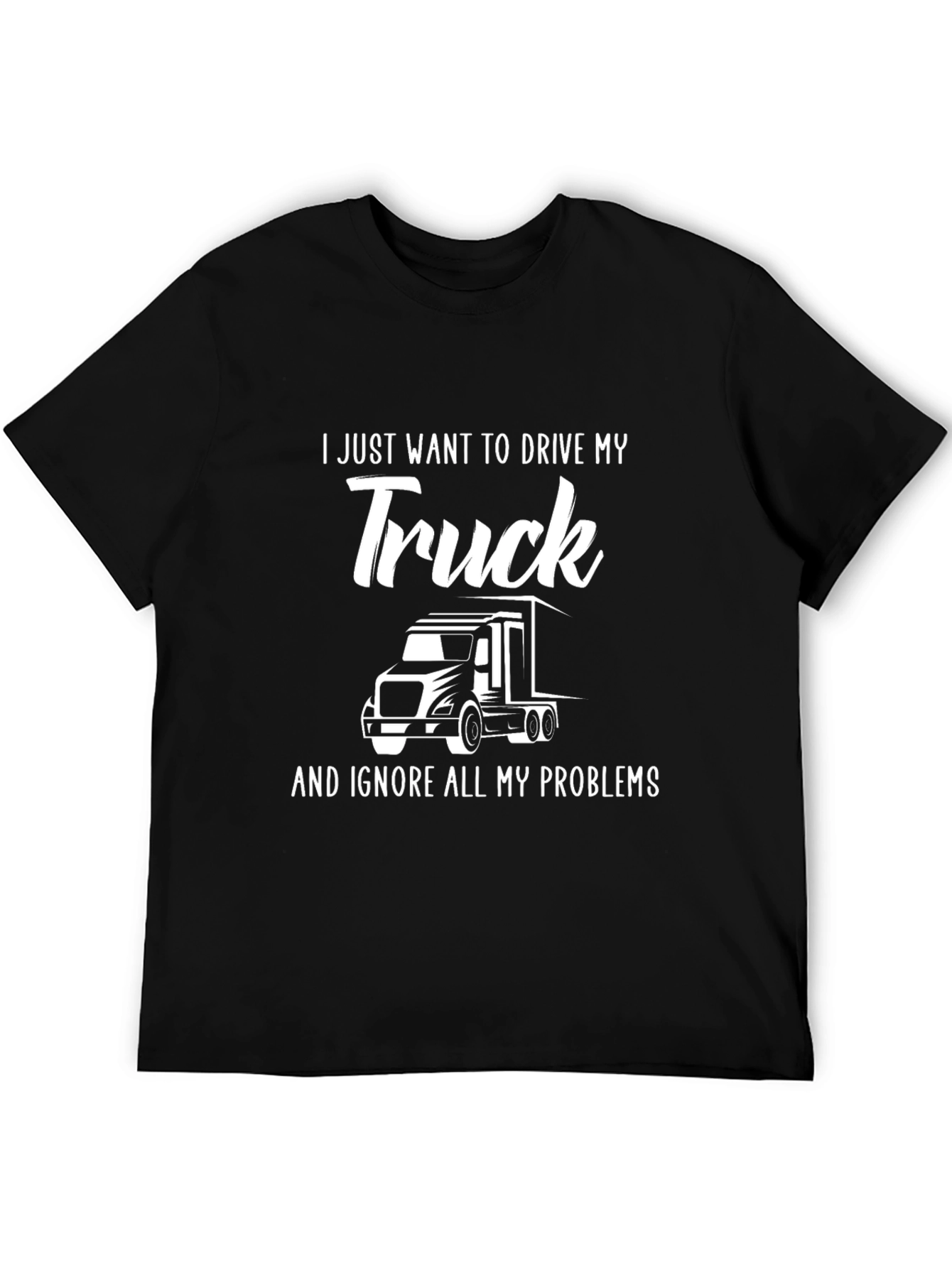 Drive My Truck Graphic Tee - Black Cotton Blend