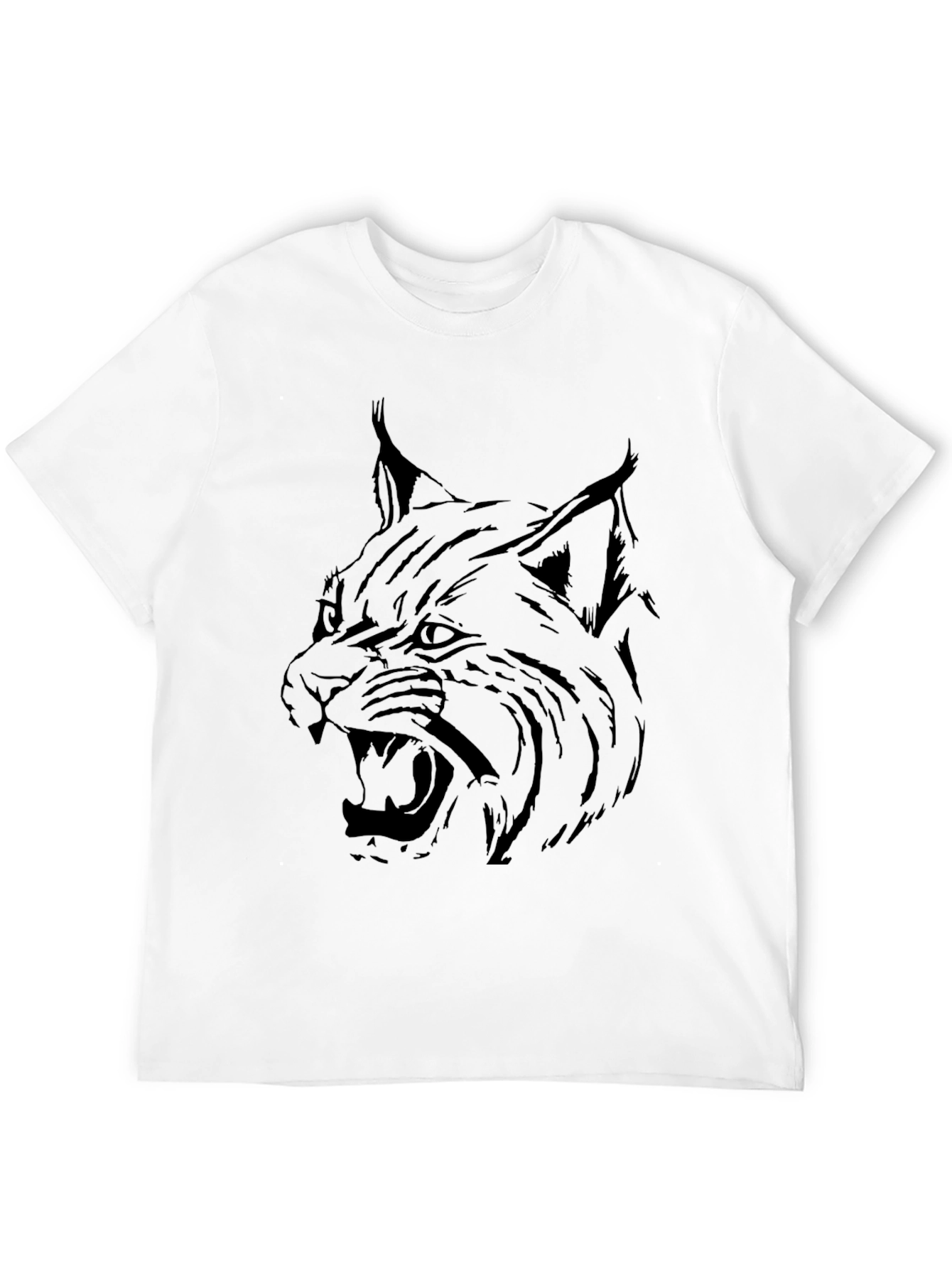 Black T-Shirt with Lynx Graphic