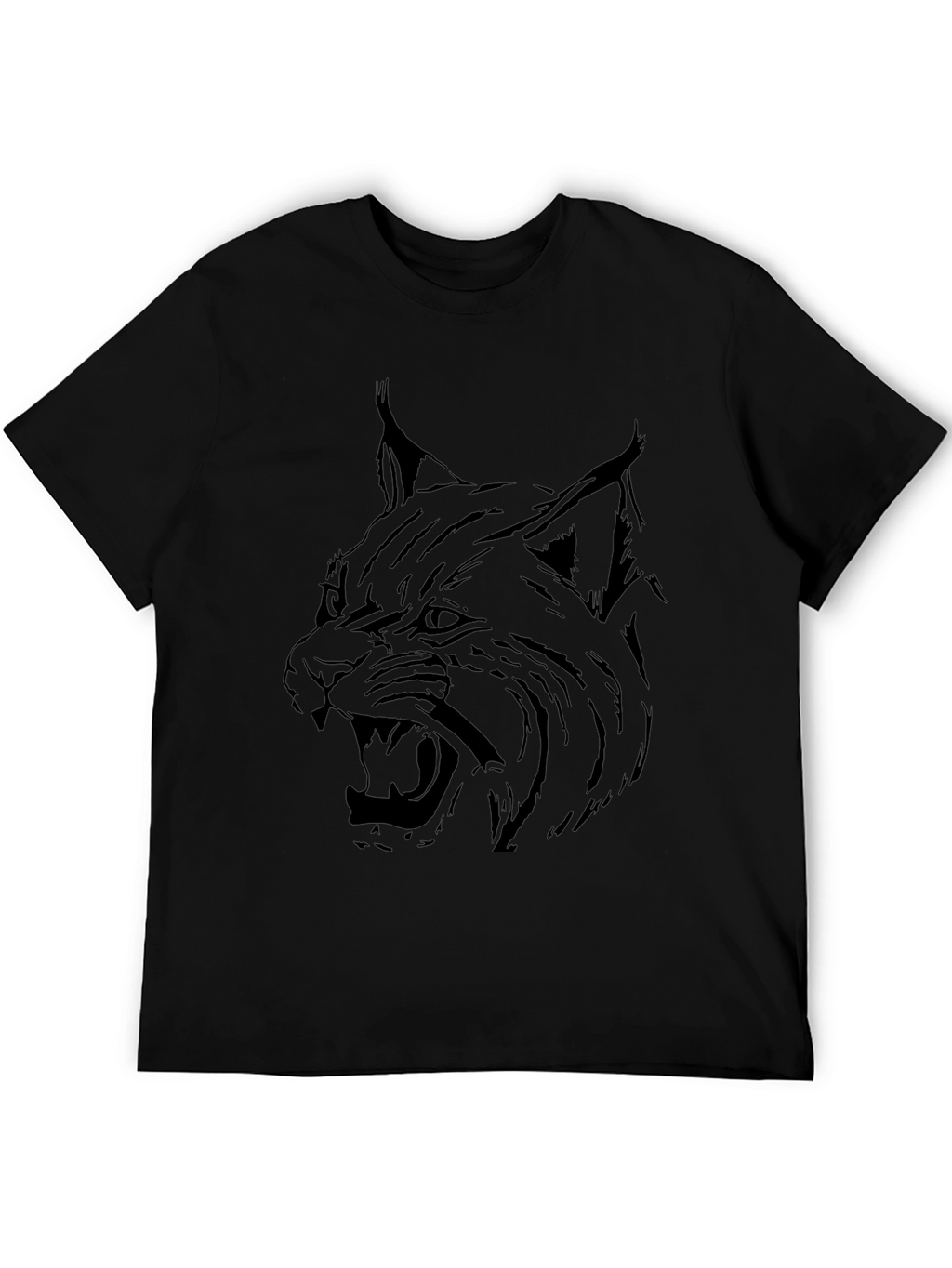 Black T-Shirt with Lynx Graphic