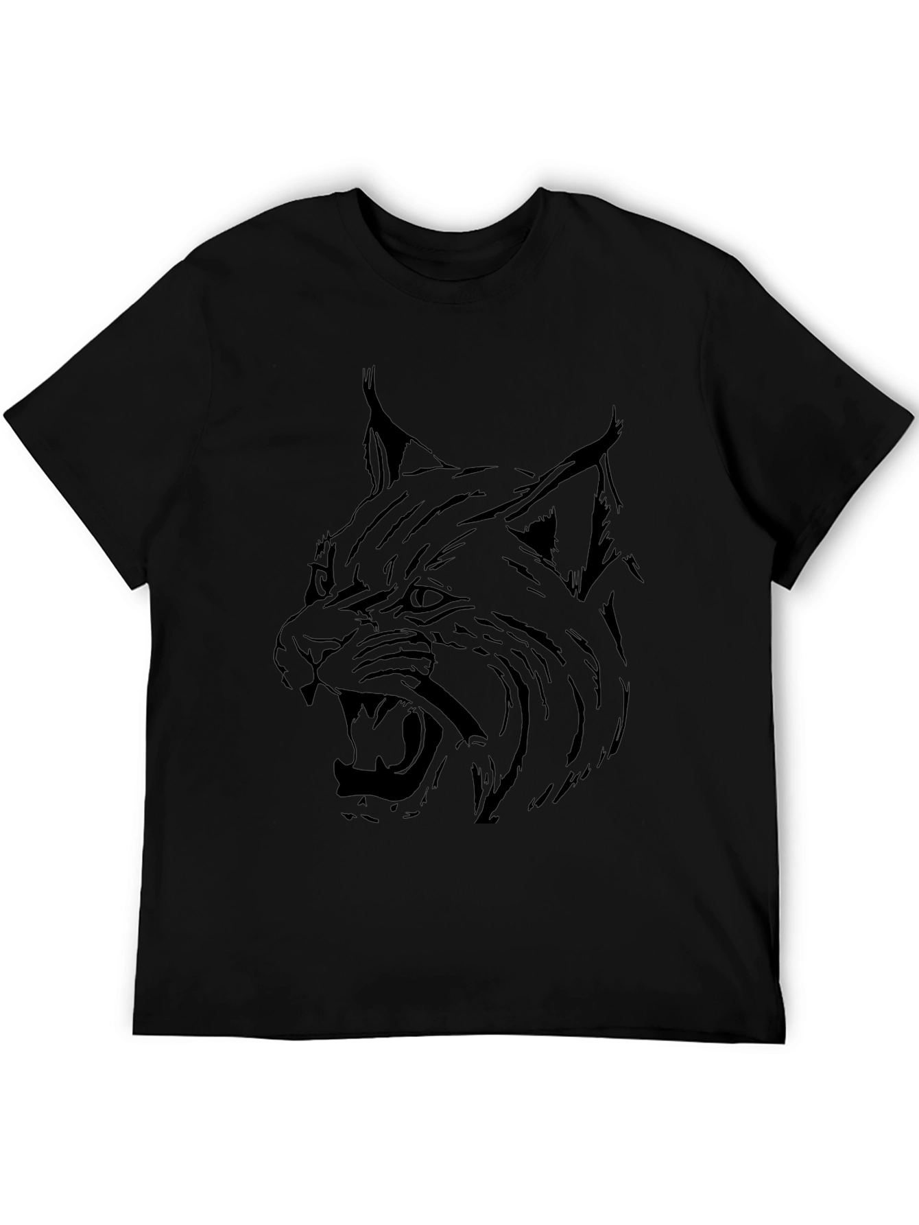 Black T-Shirt with Lynx Graphic