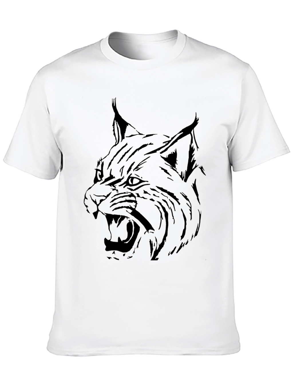 Black T-Shirt with Lynx Graphic