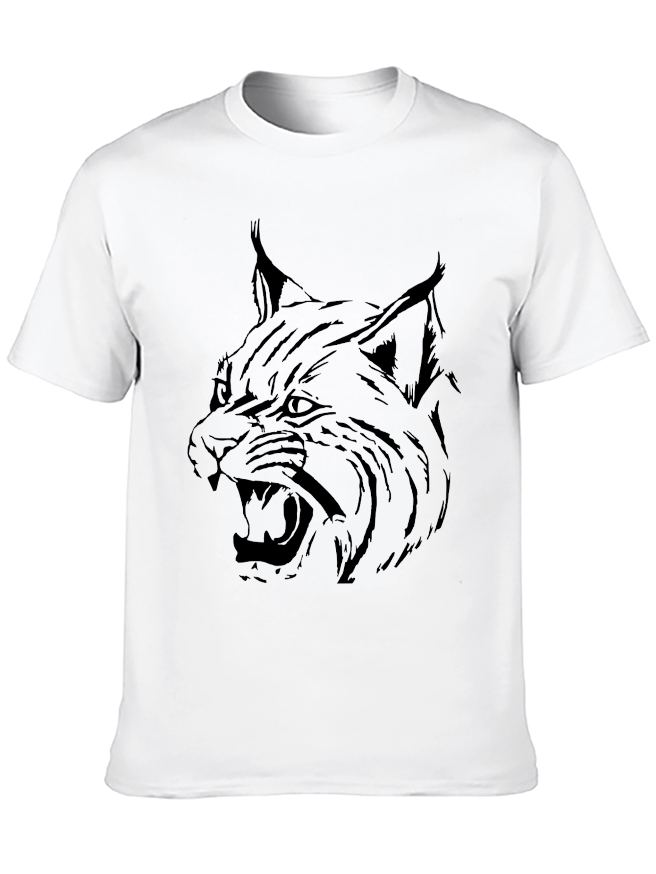 Black T-Shirt with Lynx Graphic