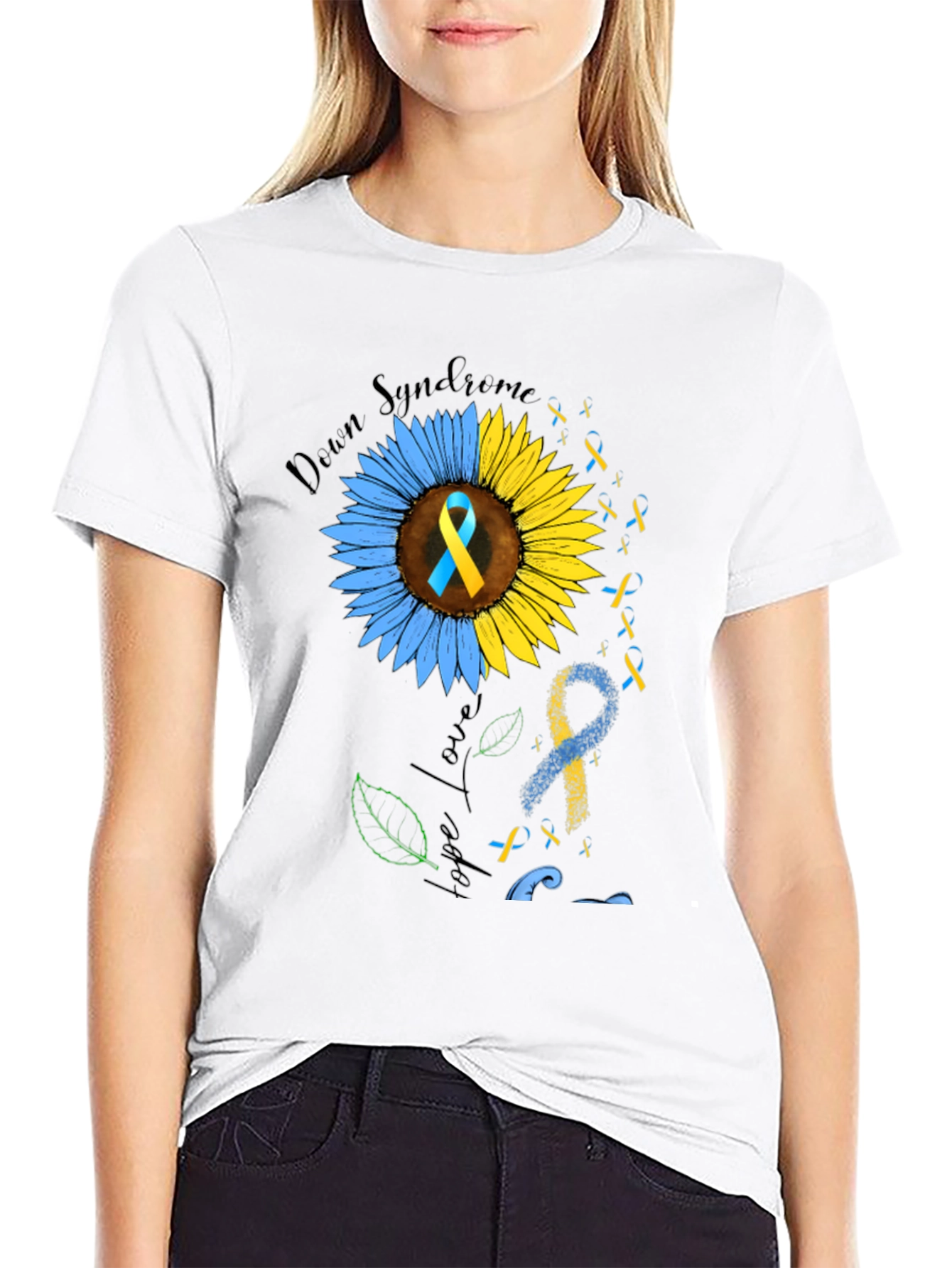 Down Syndrome Awareness T-Shirt Sunflower Hope