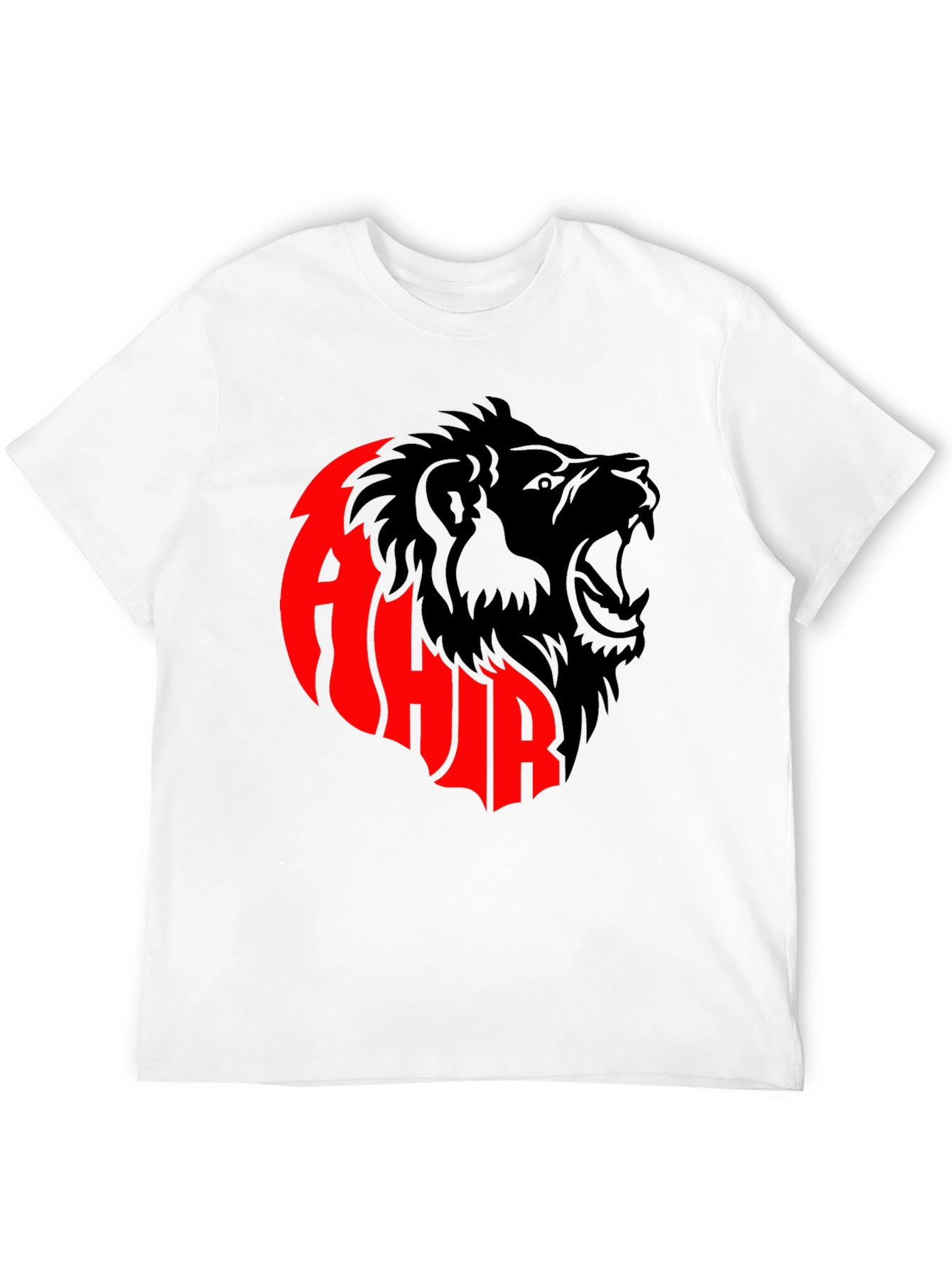 Black T-shirt with Lion Design