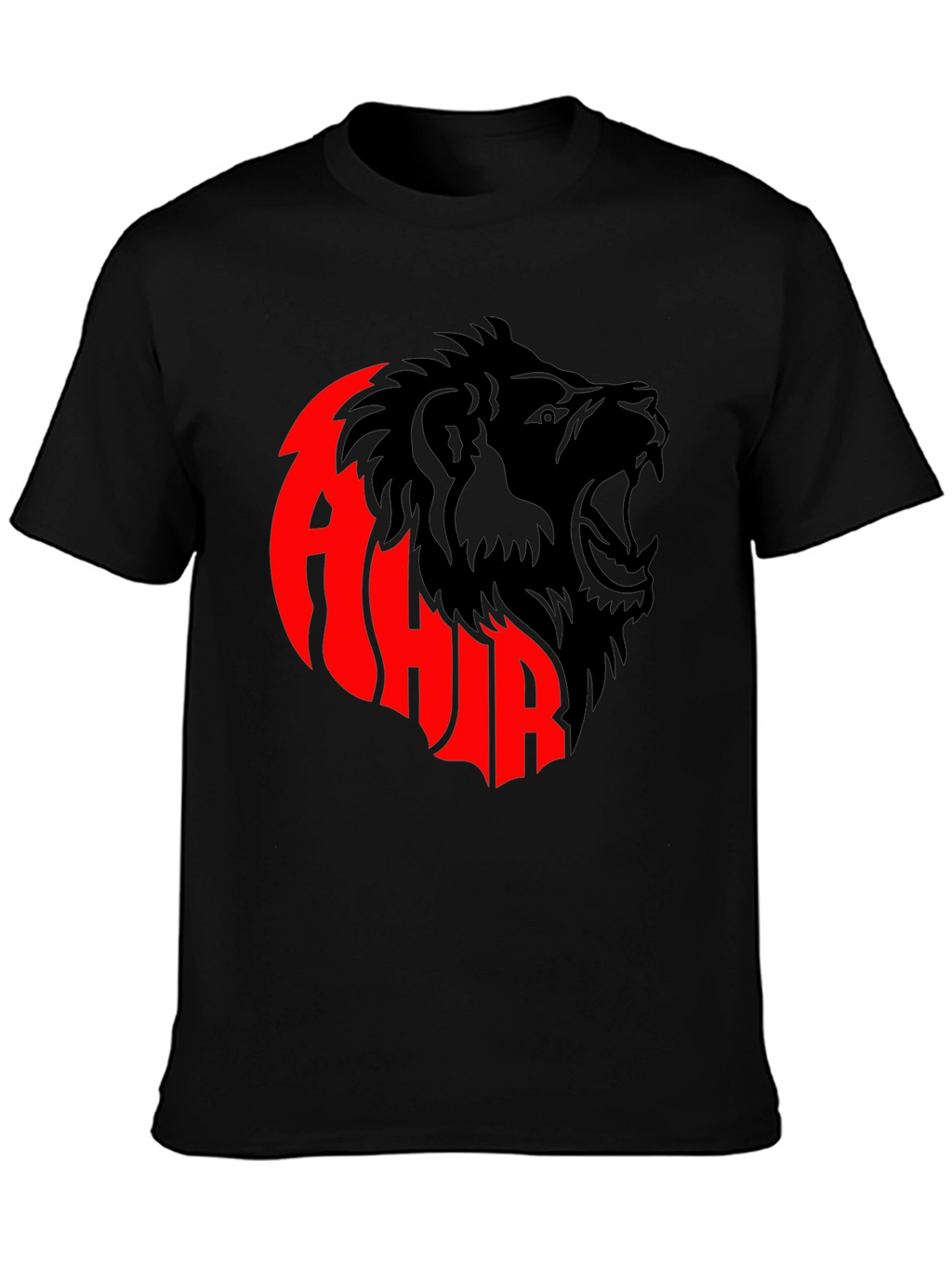 Black T-shirt with Lion Design