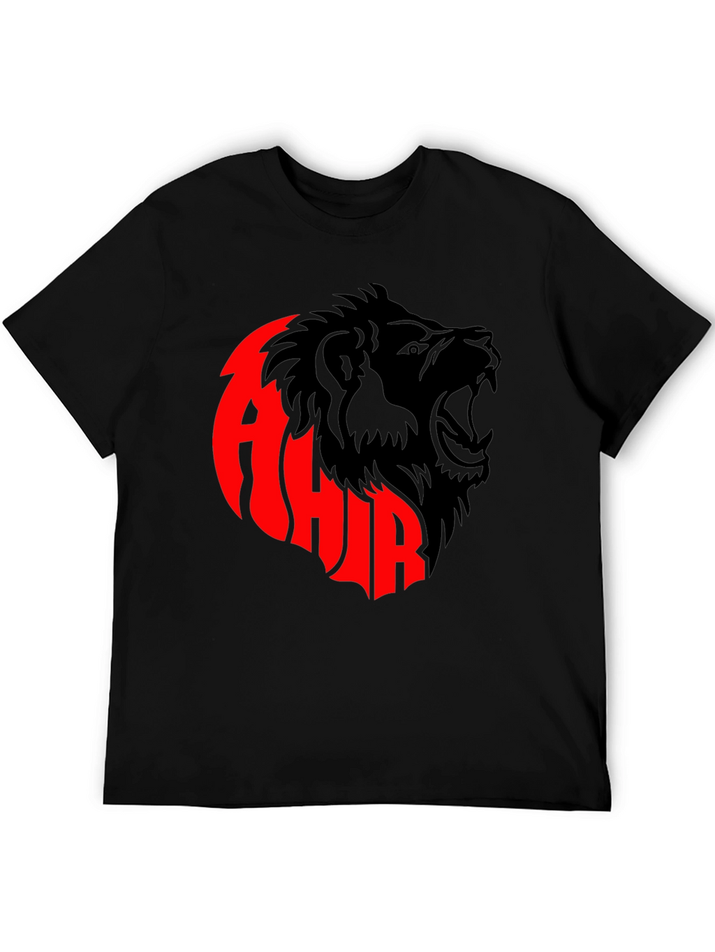 Black T-shirt with Lion Design