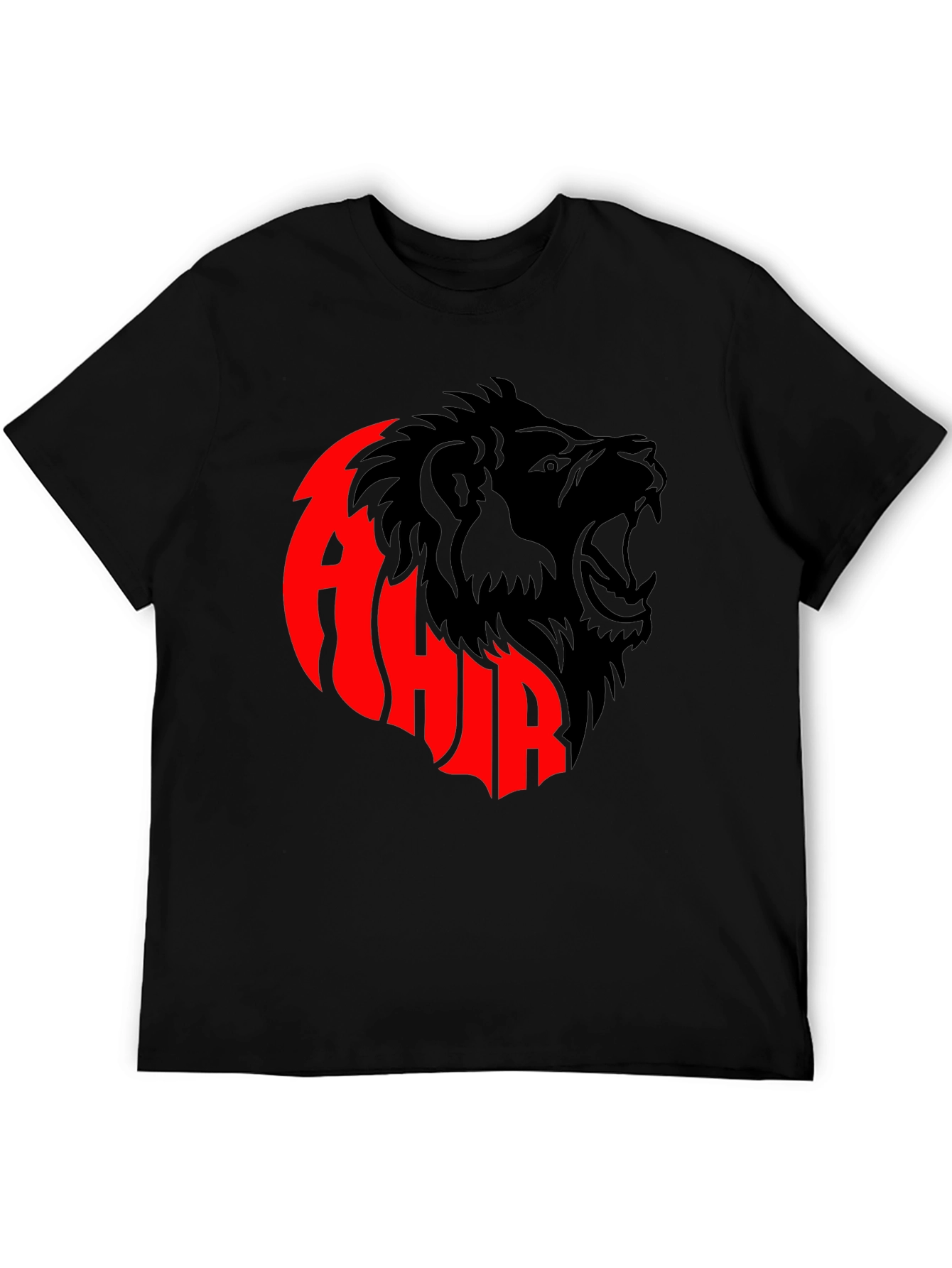 Black T-shirt with Lion Design