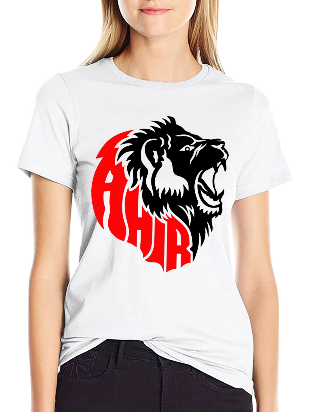 Black T-shirt with Lion Design