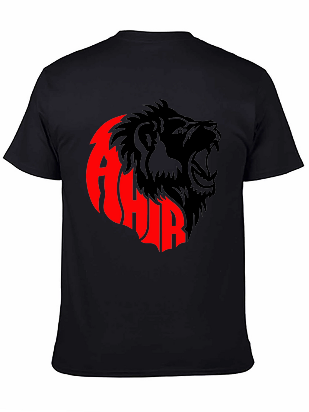 Black T-shirt with Lion Design