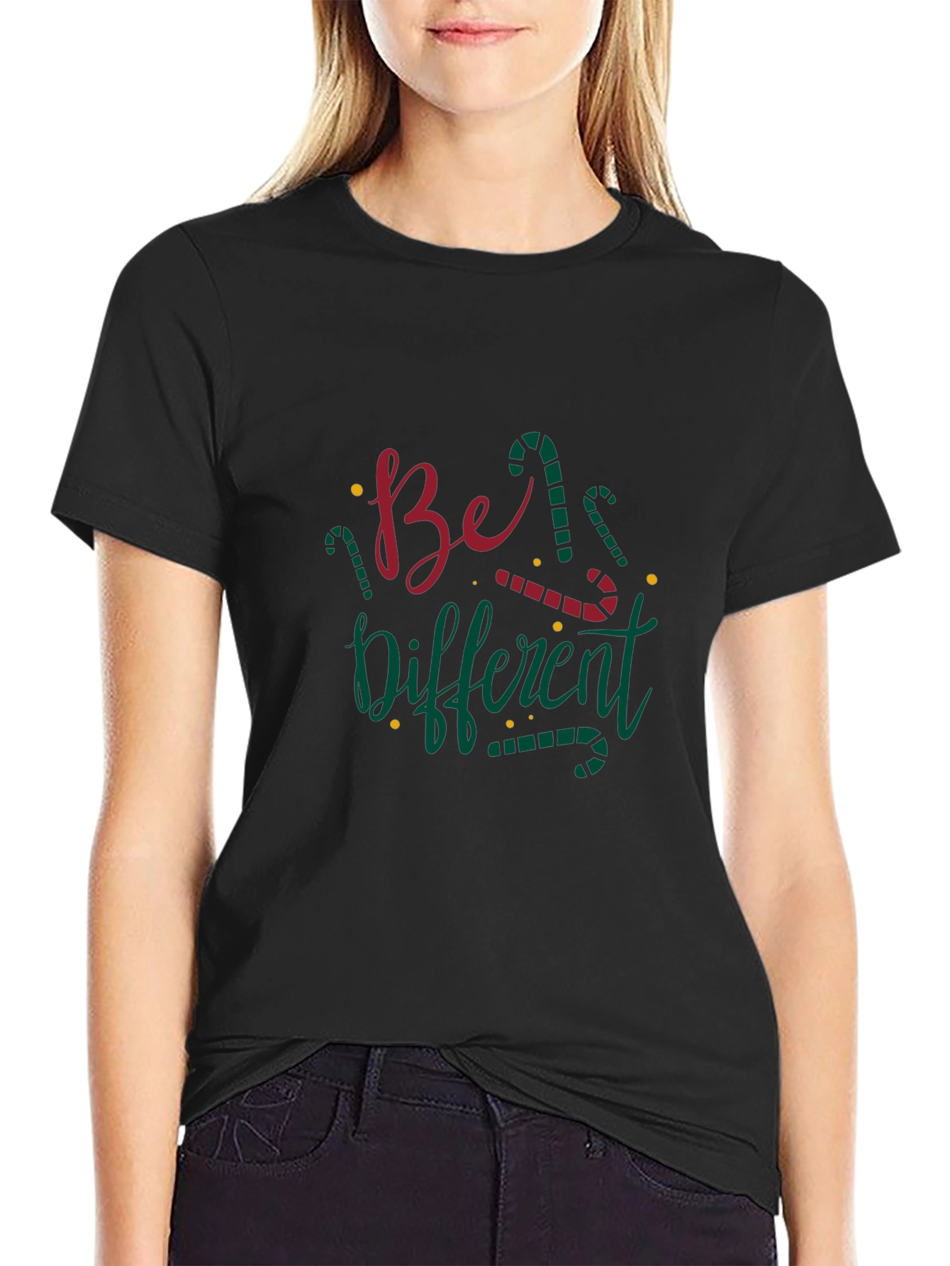 Be Different Christmas Candy Cane T-Shirt