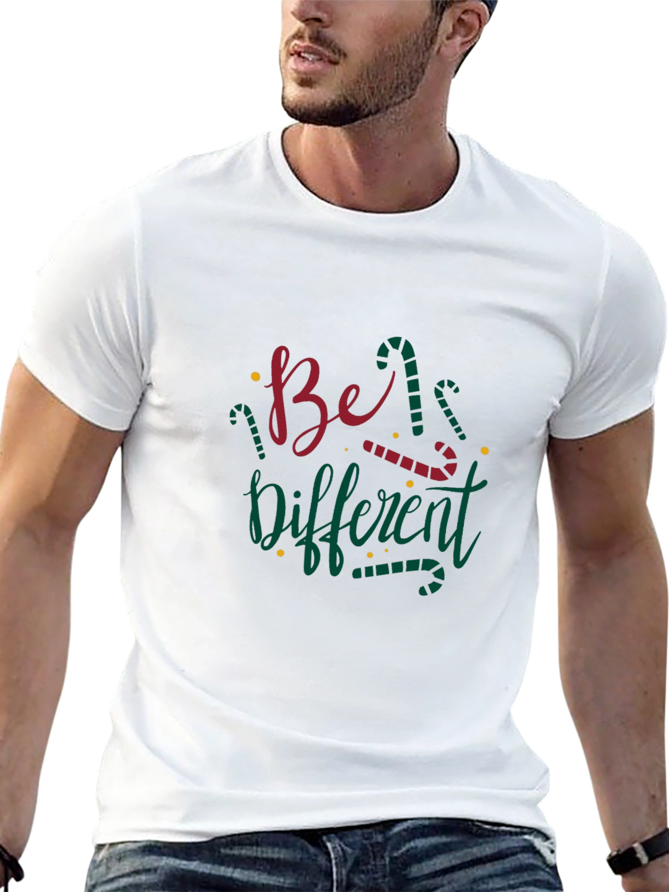 Be Different Christmas Candy Cane T-Shirt