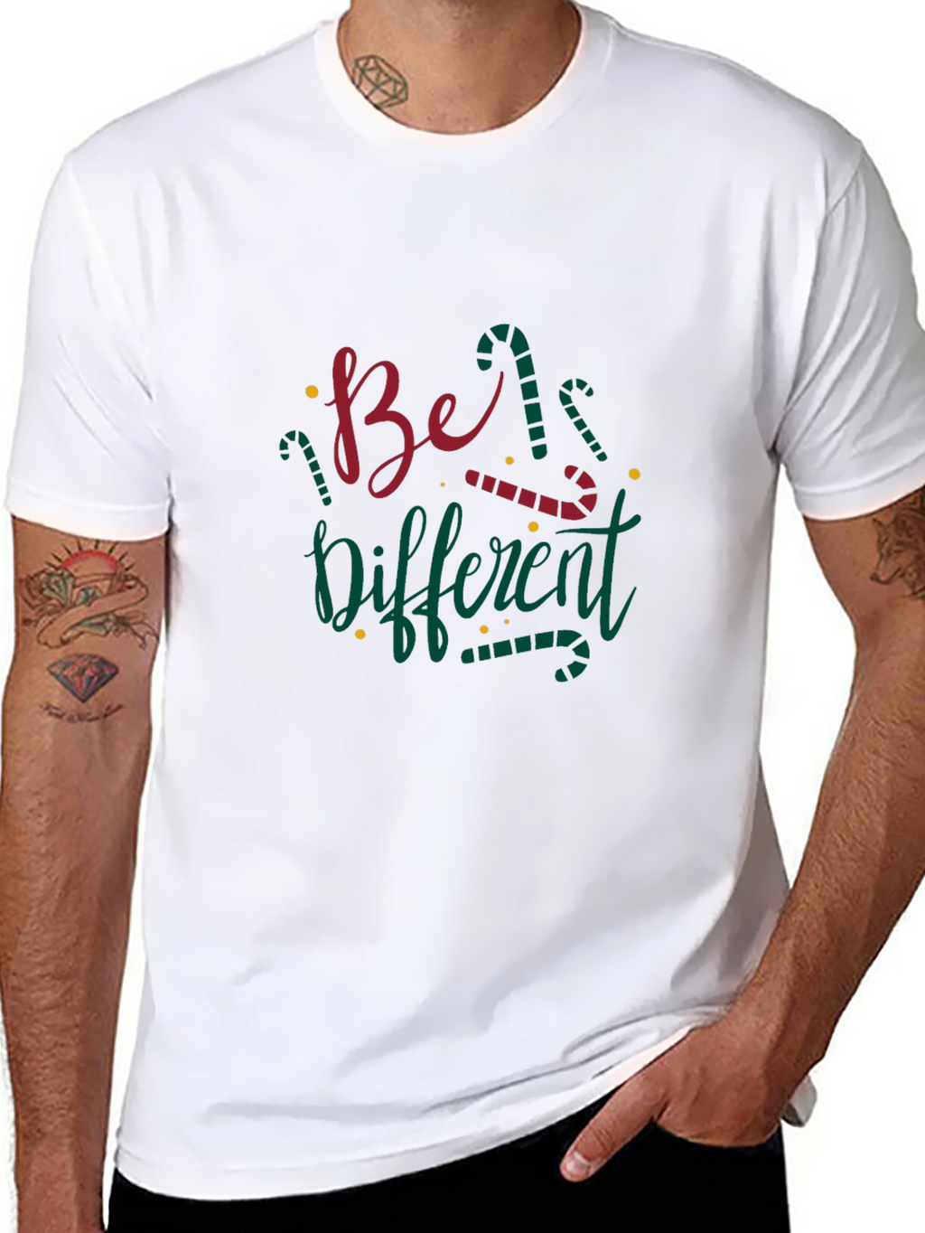 Be Different Christmas Candy Cane T-Shirt