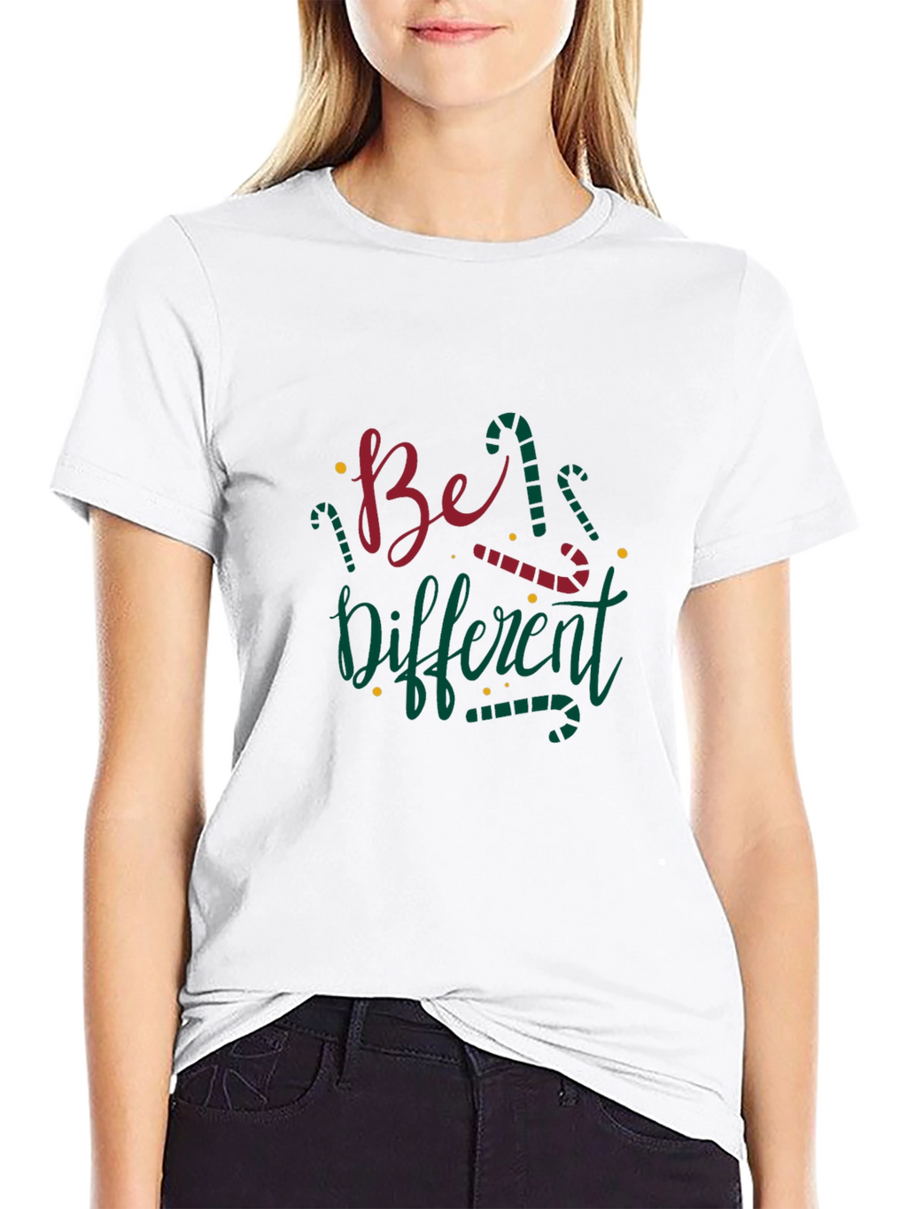 Be Different Christmas Candy Cane T-Shirt