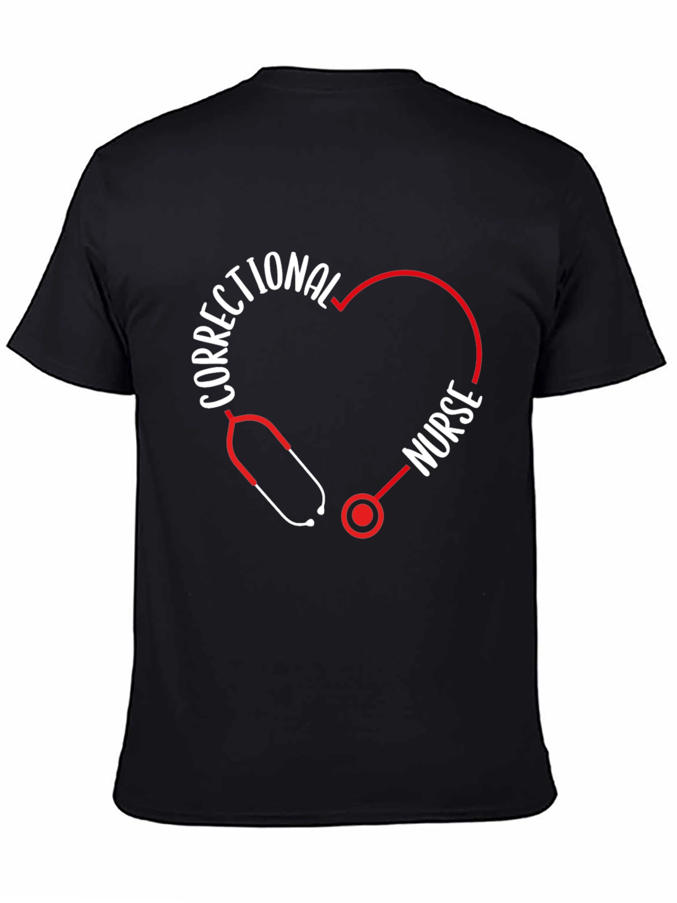 Correctional Nurse Heart Stethoscope T-Shirt