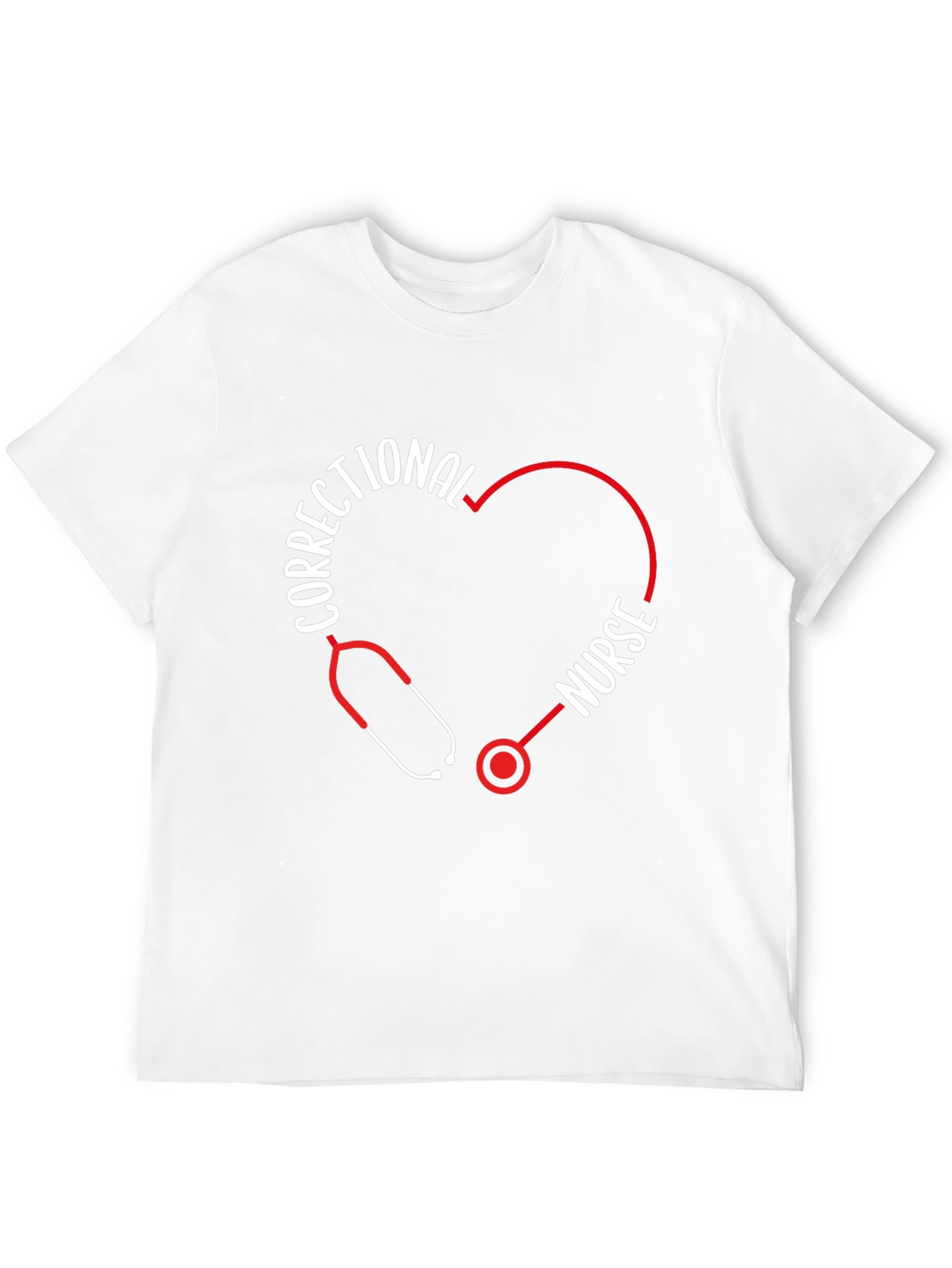 Correctional Nurse Heart Stethoscope T-Shirt