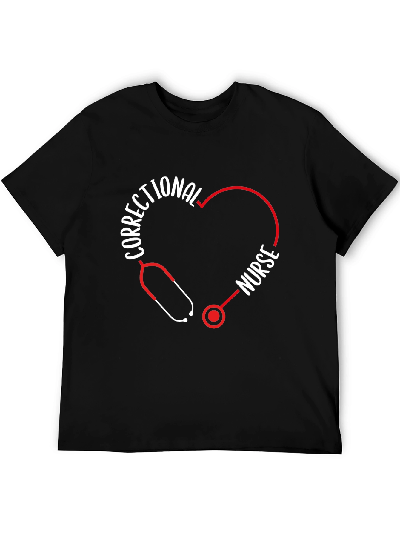 Correctional Nurse Heart Stethoscope T-Shirt