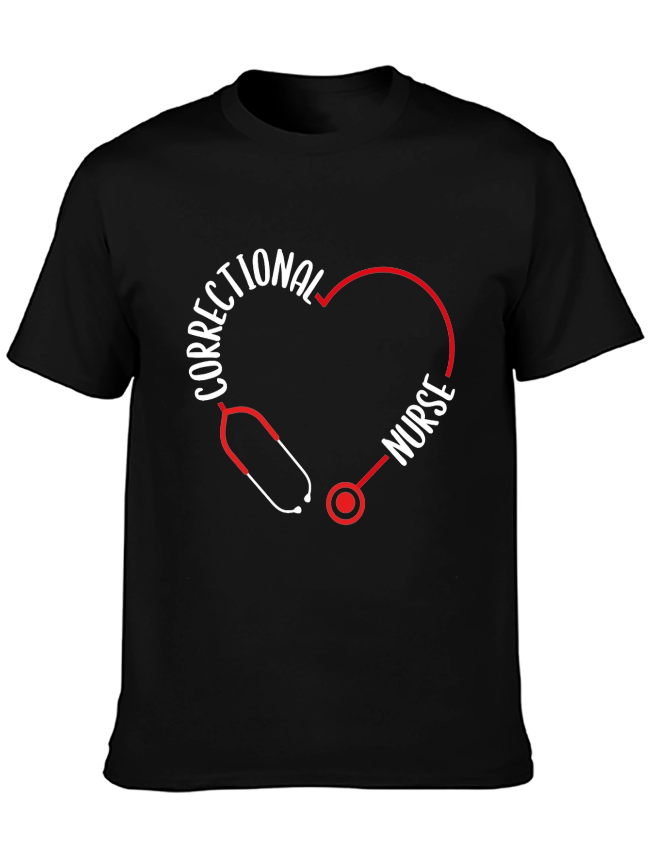 Correctional Nurse Heart Stethoscope T-Shirt