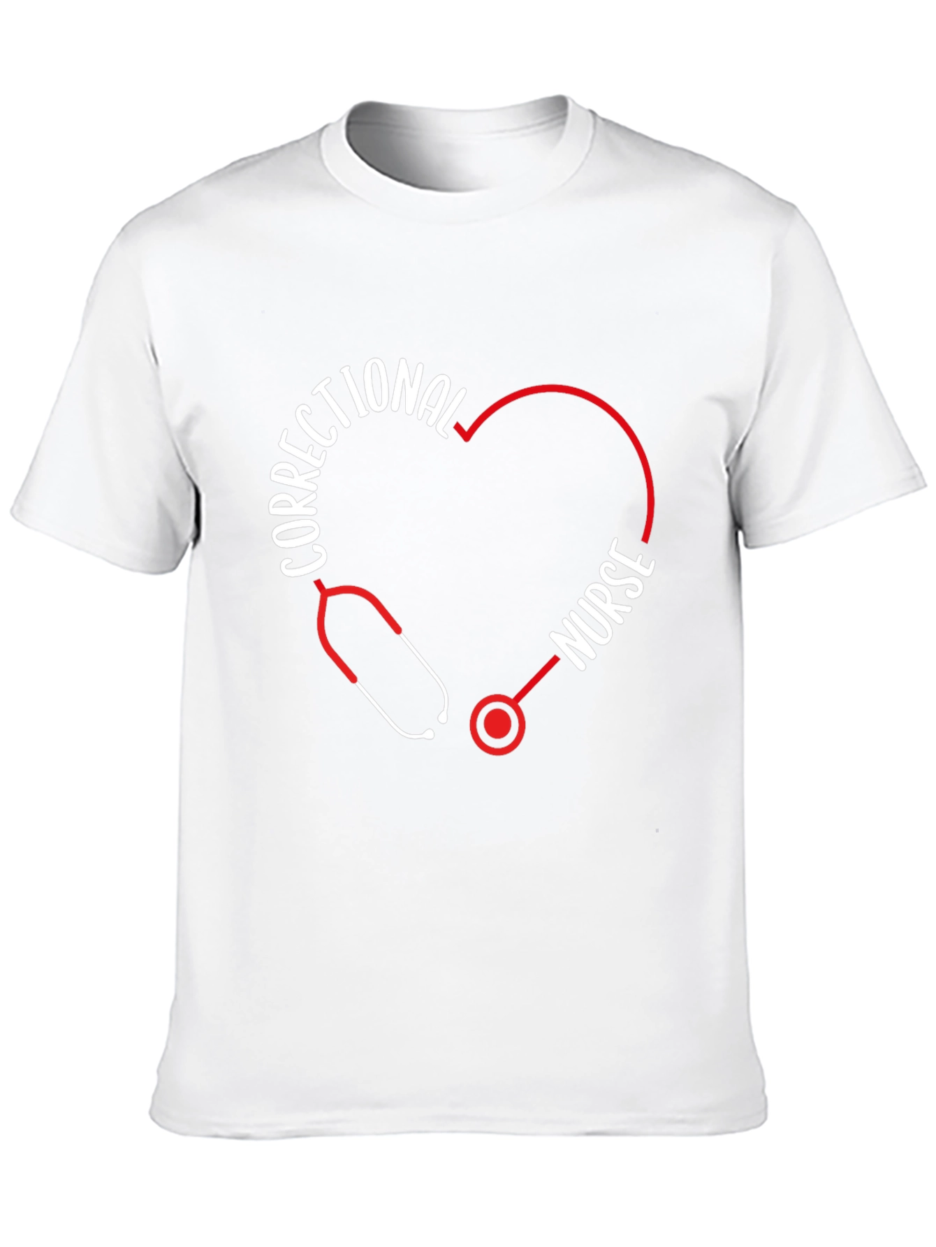 Correctional Nurse Heart Stethoscope T-Shirt