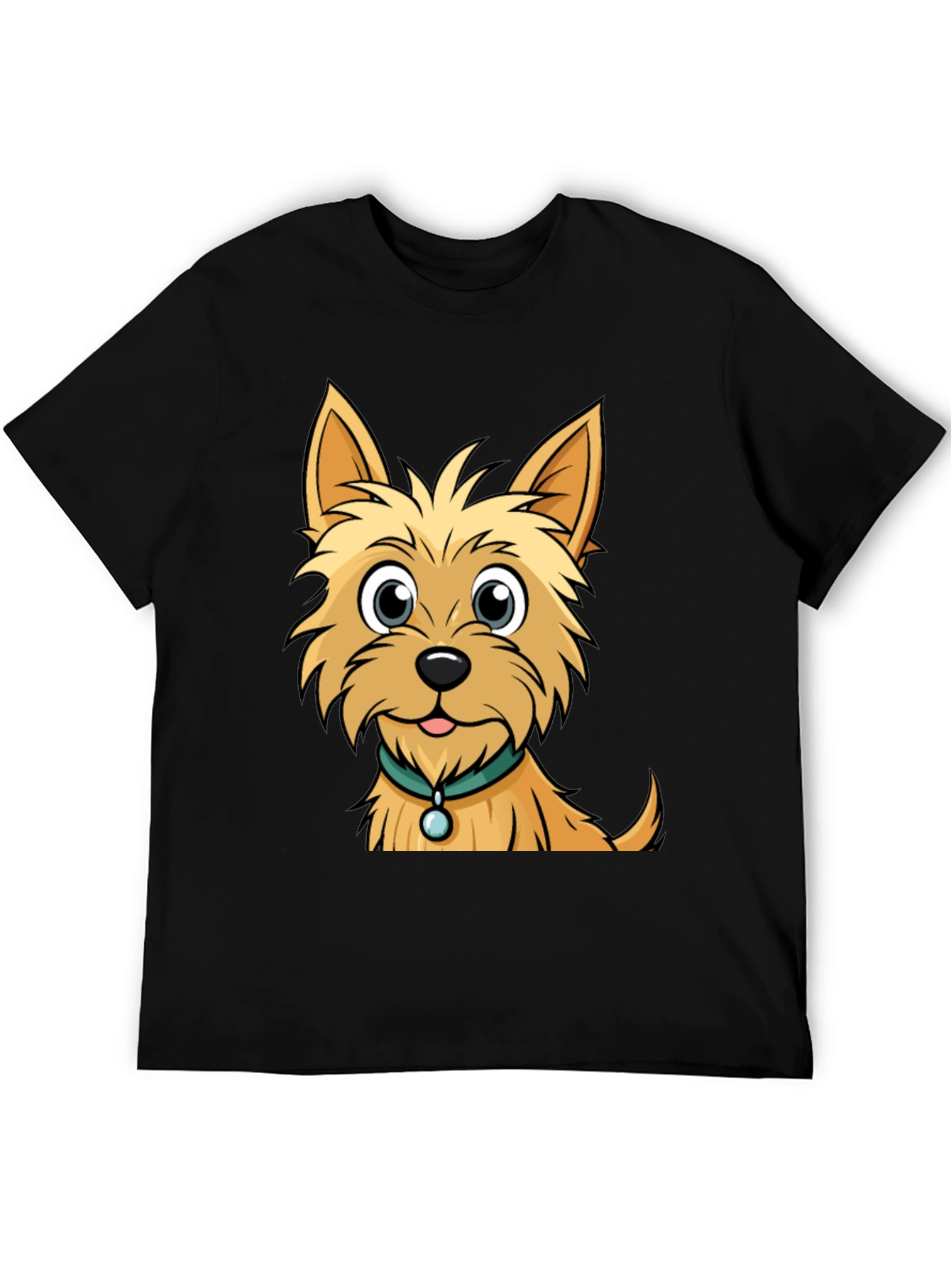 Cute Dog Graphic Tee - Casual Black T-Shirt
