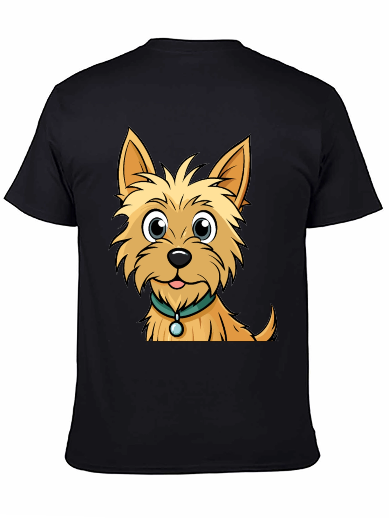 Cute Dog Graphic Tee - Casual Black T-Shirt