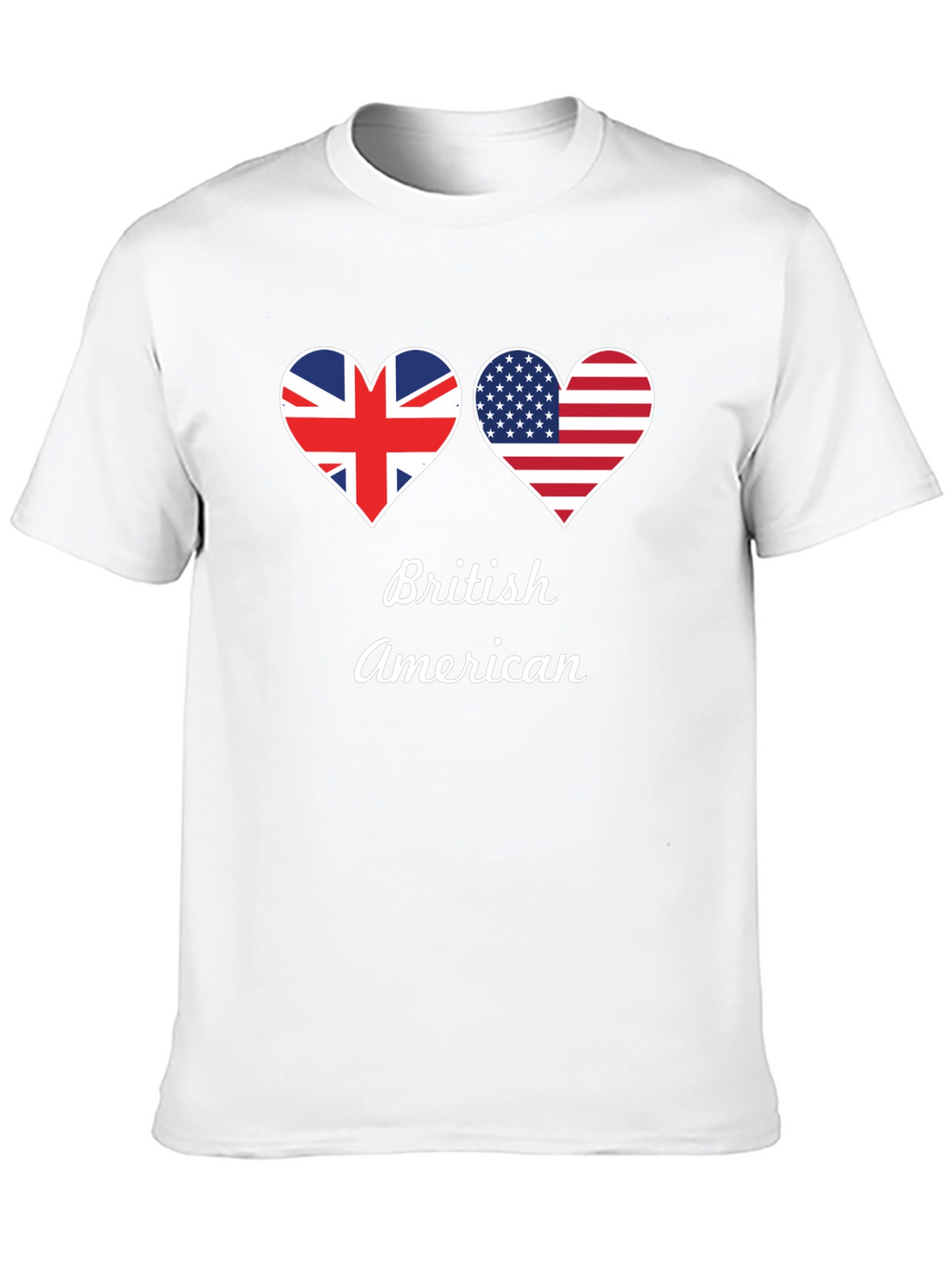 British American Flag Heart T-Shirt